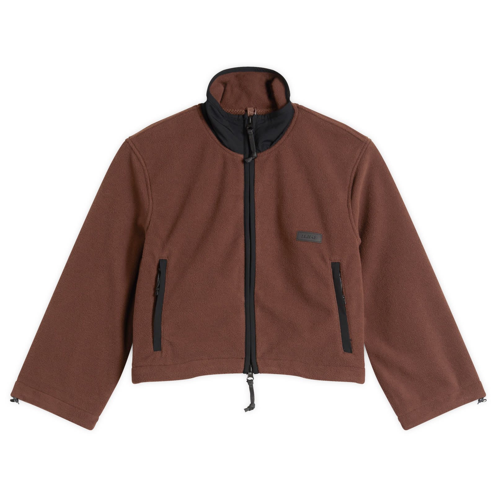 SKIMS Women's Fleece Lounge Shrunken Zip Up Jacket Cocoa