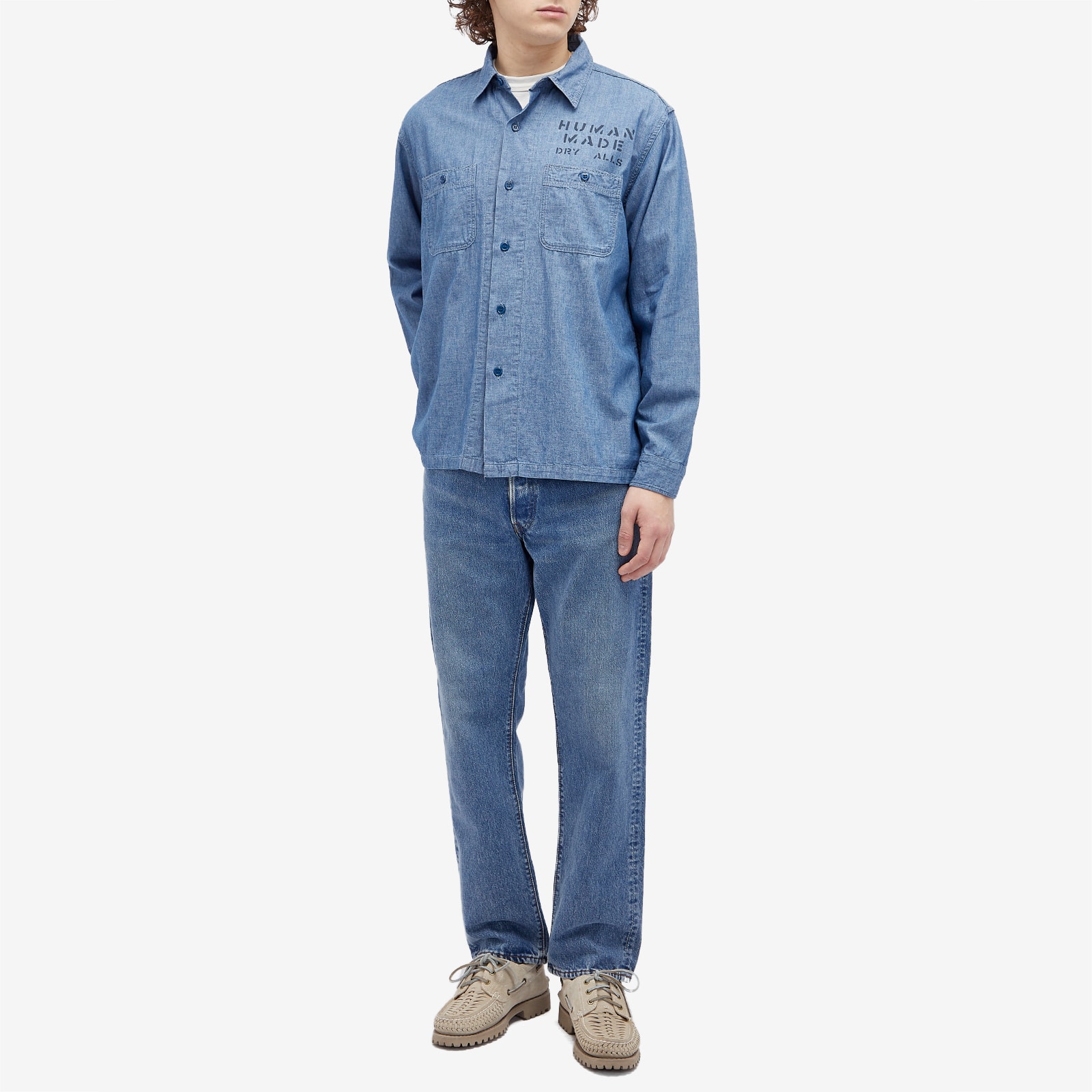 し*ん様 HUMAN MADE FW22 Chambray Shirt Human Made Men's Military Chambray Shirt Indigo - Curated Menswear