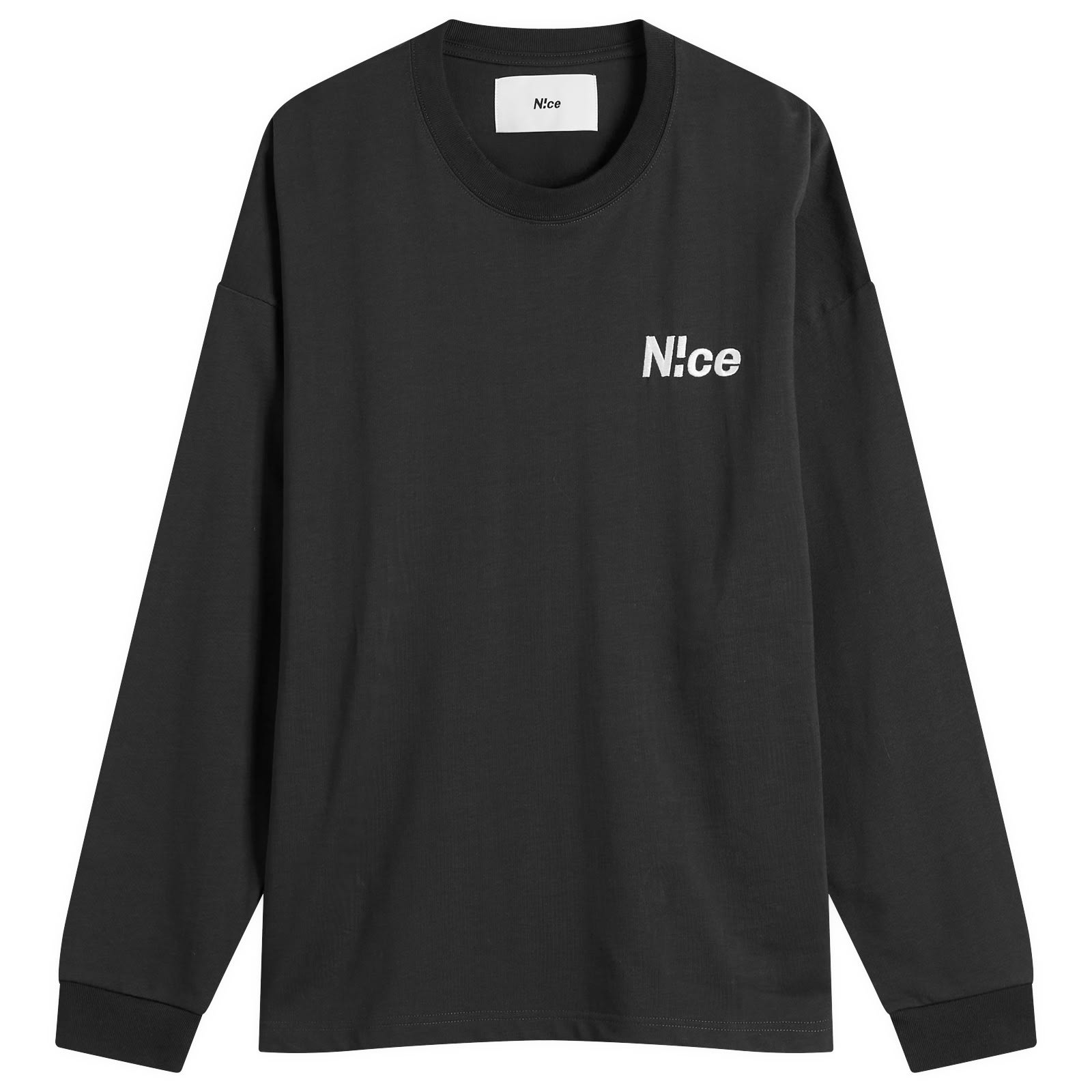 N!CE Men’s Logo Long Sleeve T-Shirt Charcoal Grey