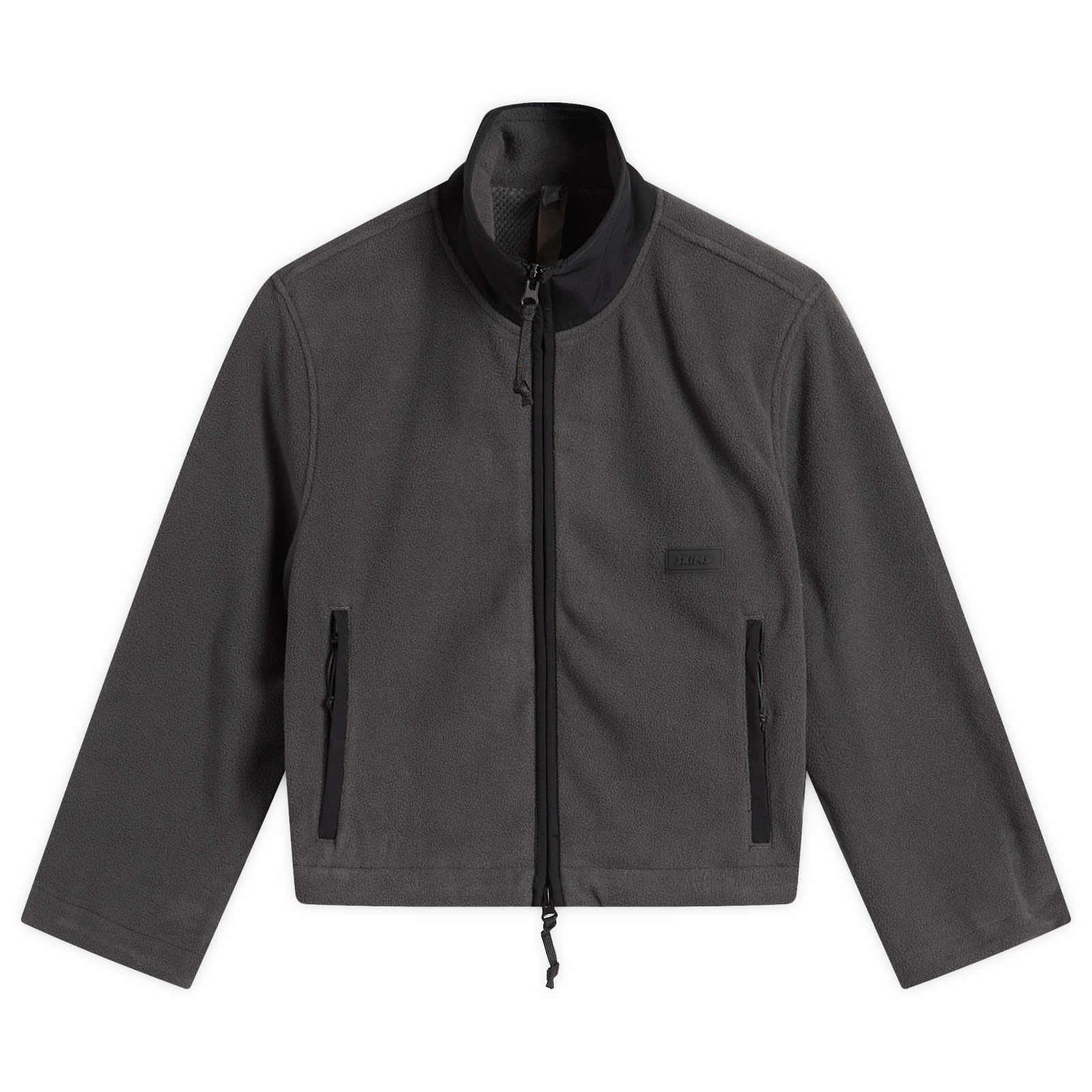 SKIMS Women's Fleece Lounge Shrunken Zip Up Jacket Ash