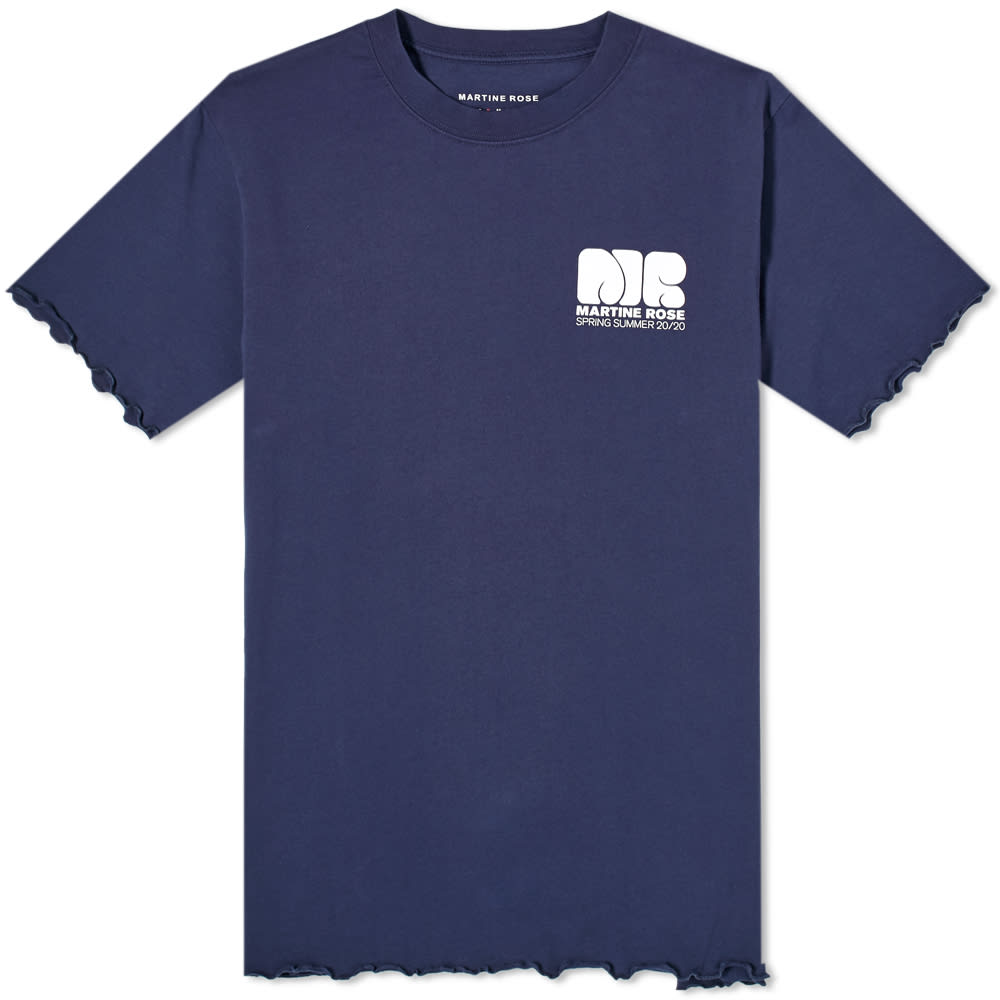 Martine Rose Lettuce Hem Monogram TShirt Navy END. (GB)