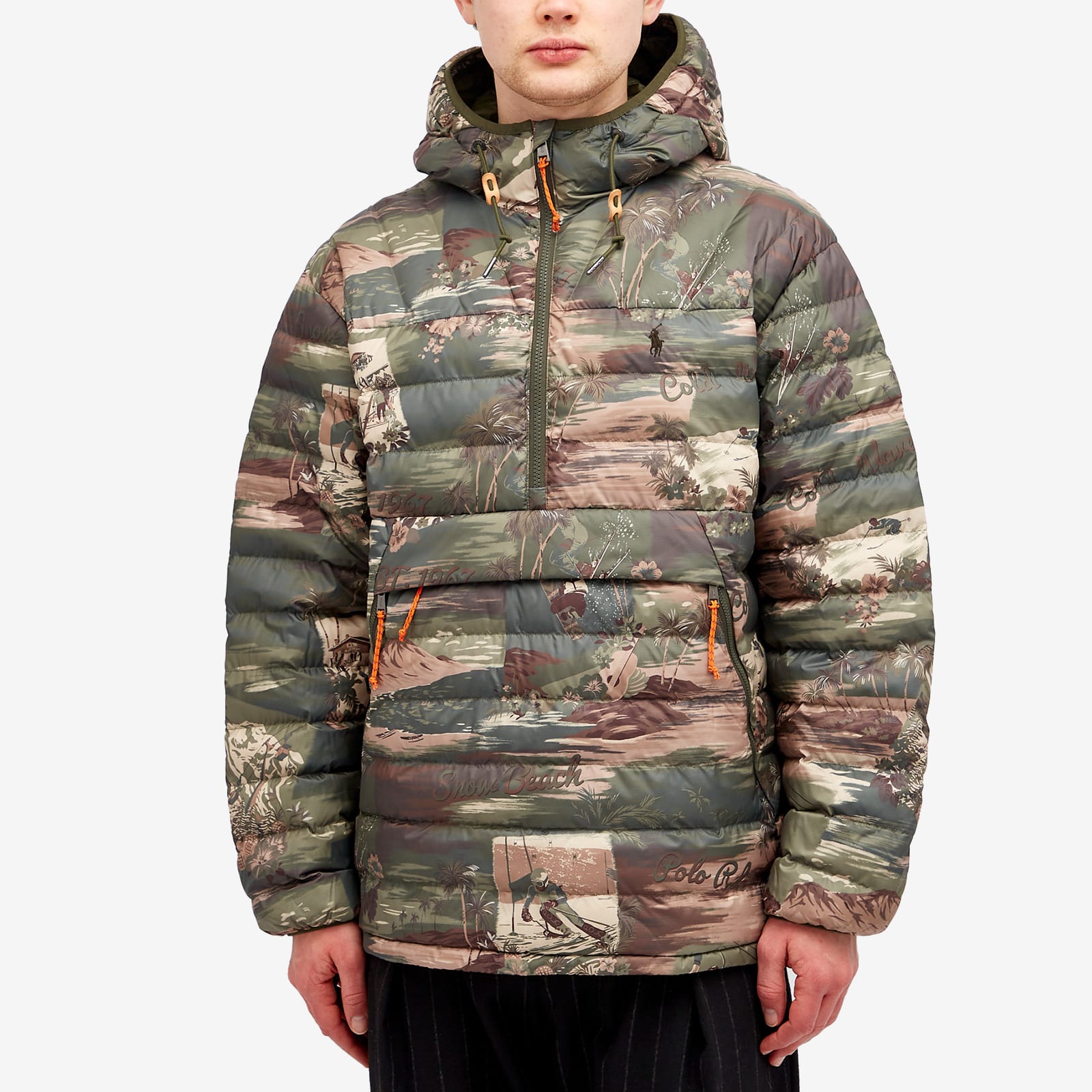 Polo Ralph Lauren Men's Ski Camo Ripstop Half Zip Jacket Camo Ski