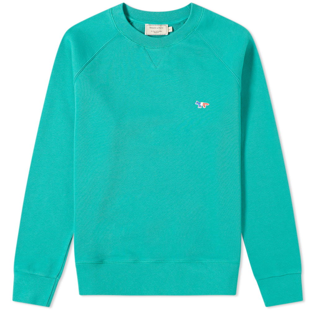 Maison Kitsuné Tricolour Fox Crew Sweat Green | END. (US)