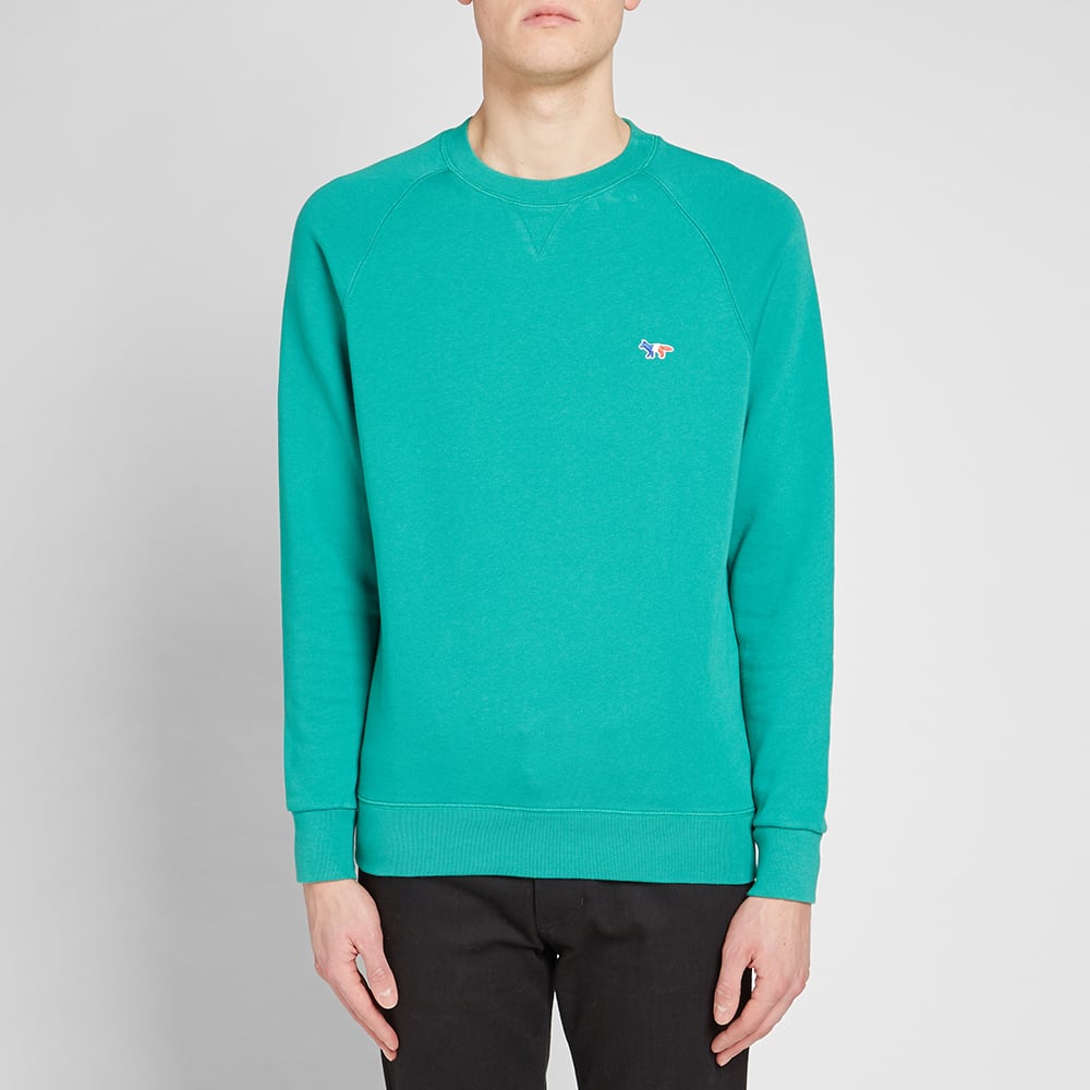 Maison Kitsuné Tricolour Fox Crew Sweat Green | END. (US)