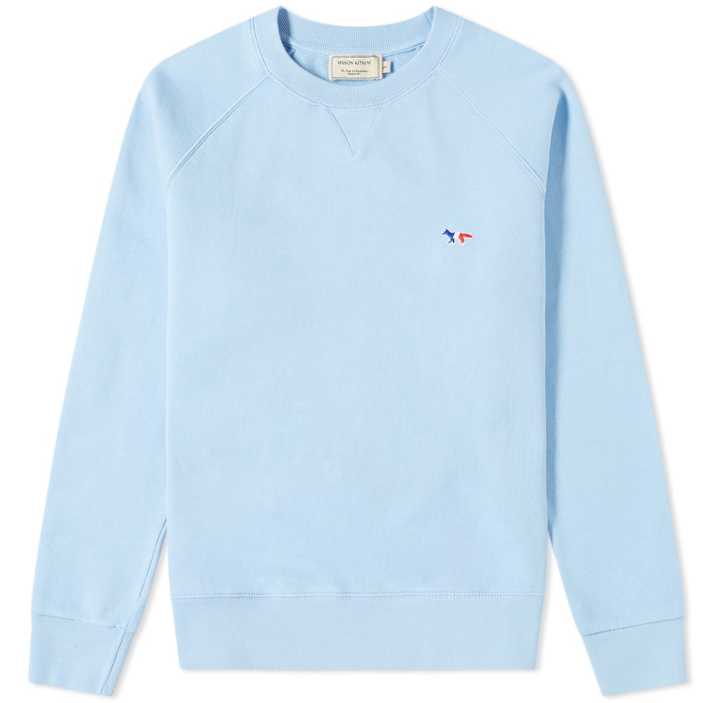 Maison Kitsuné Tricolour Fox Crew Sweat Light Blue | END. (KR)