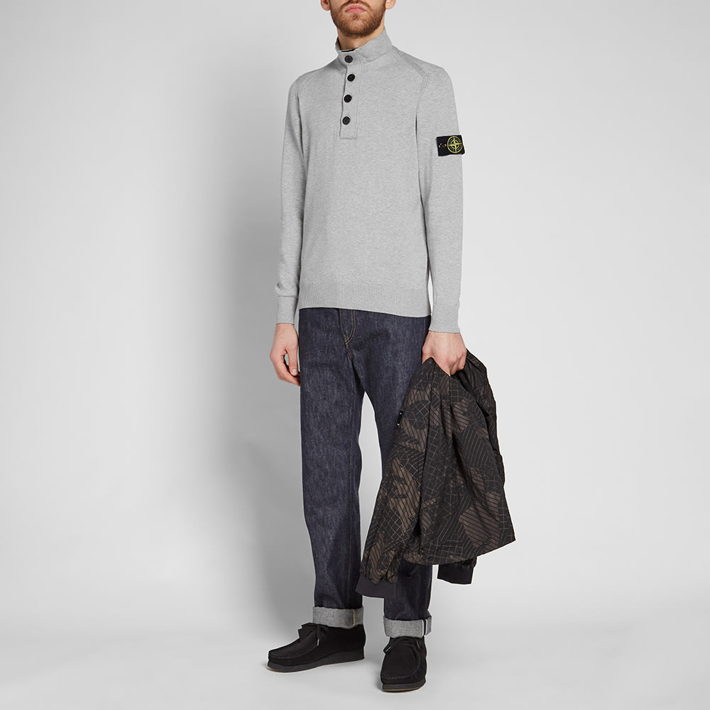 Stone island half button collar knit clearance