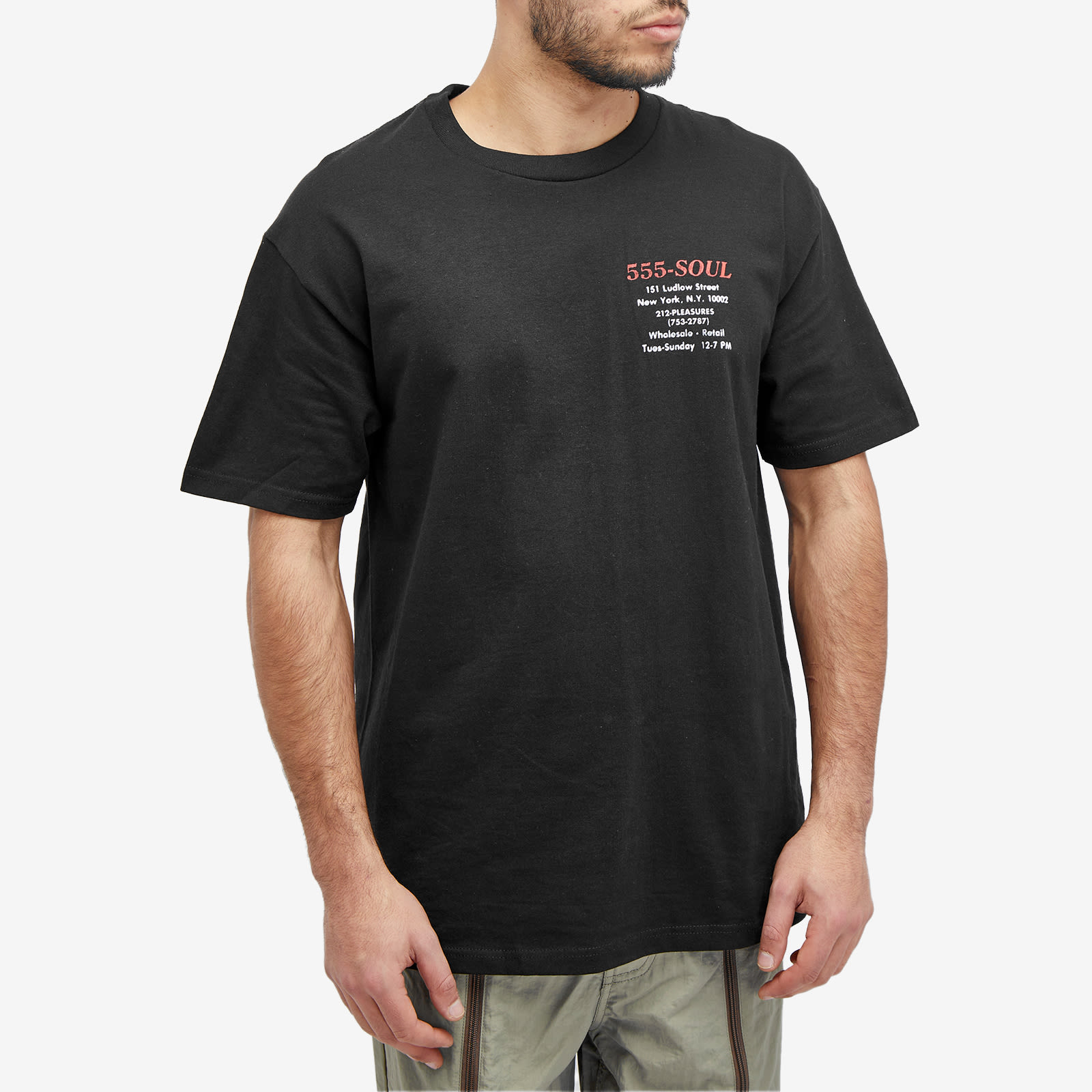 Pleasures Men's x 555 Biz Card T-Shirt Black - Curated Menswear