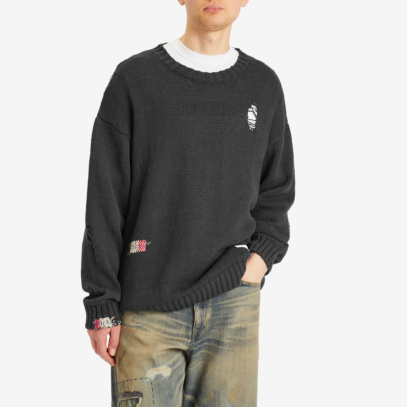 Neighborhood Men's Savage Crewneck Knit Sweater Black - Curated