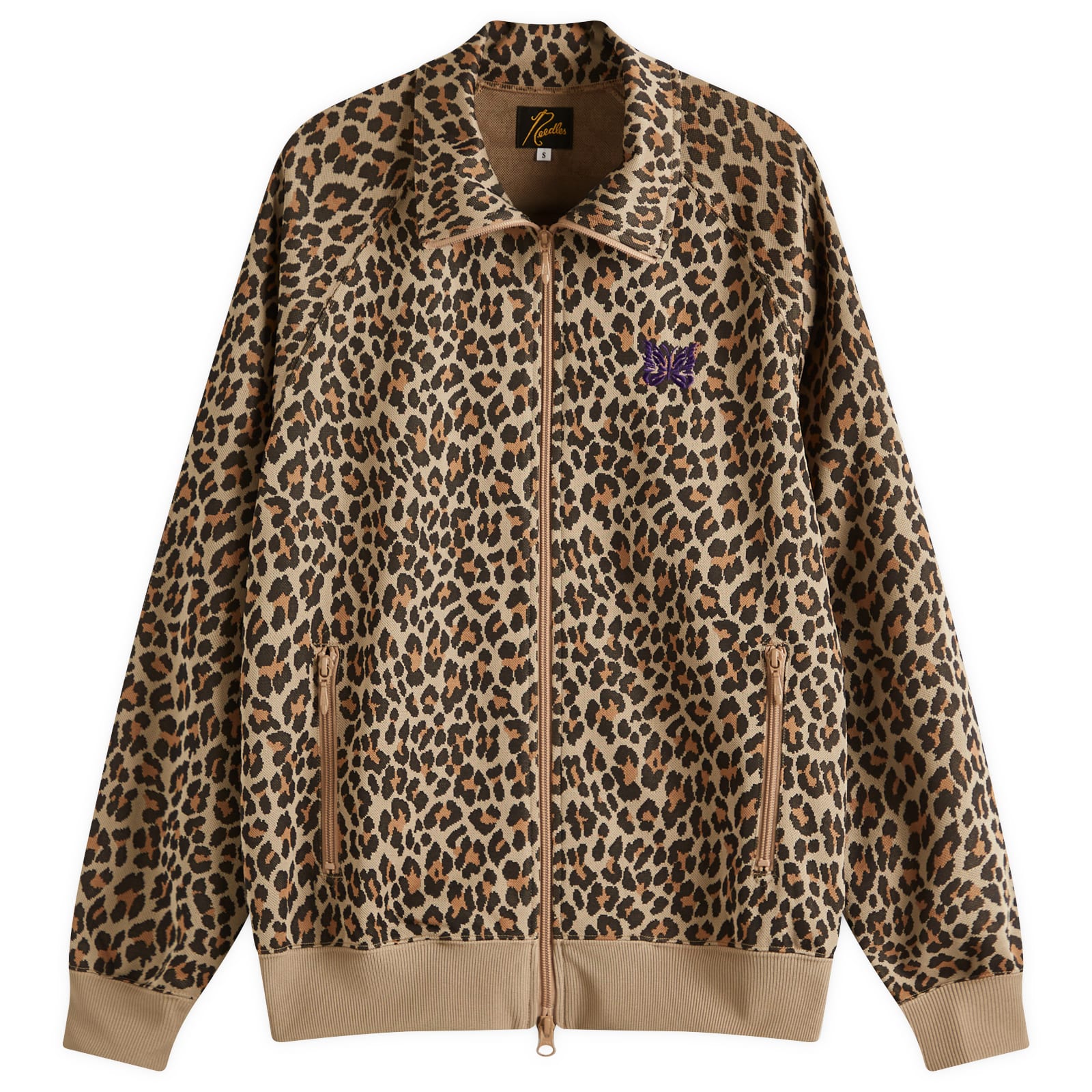 ジャケット・アウター Needles Sports Wear Leopard Jacket M Needles - Leopard-Jacquard Track Jacket - White Needles