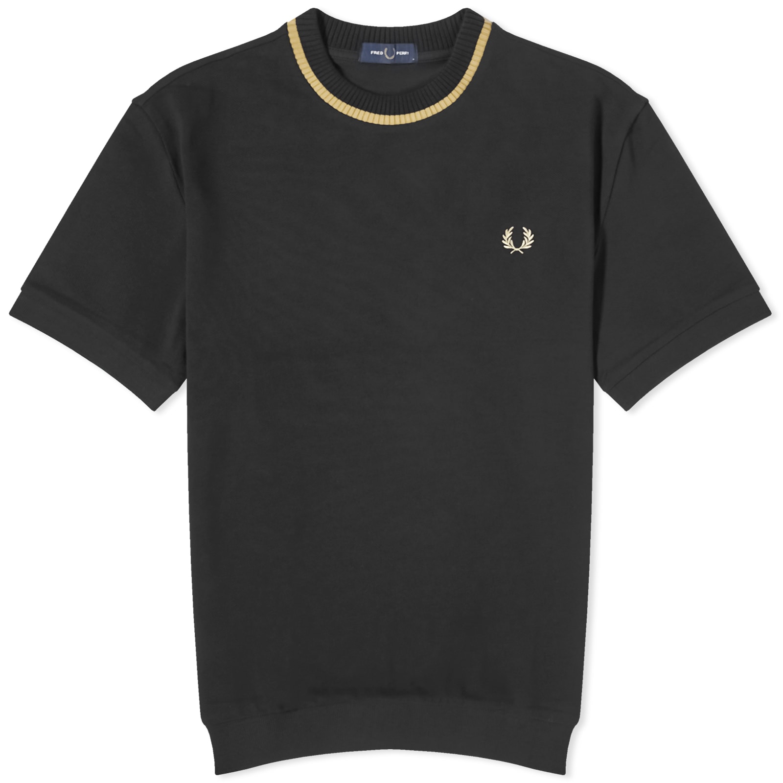Fred Perry Logo T-Shirt In Black With Gold Detail | M7-102