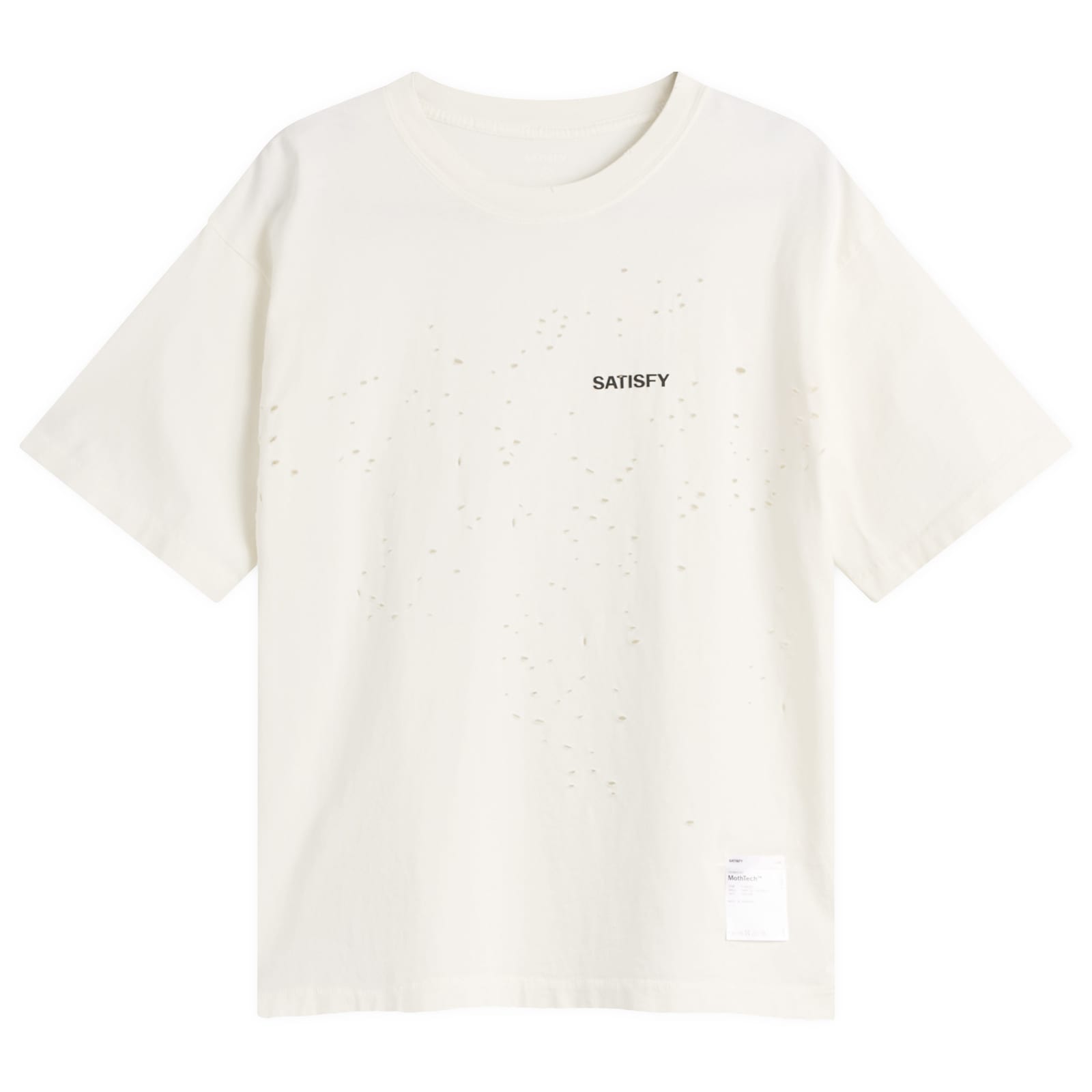 Satisfy Running — Men's MothTech T-Shirt in Aged Ecru, Size X-Large
