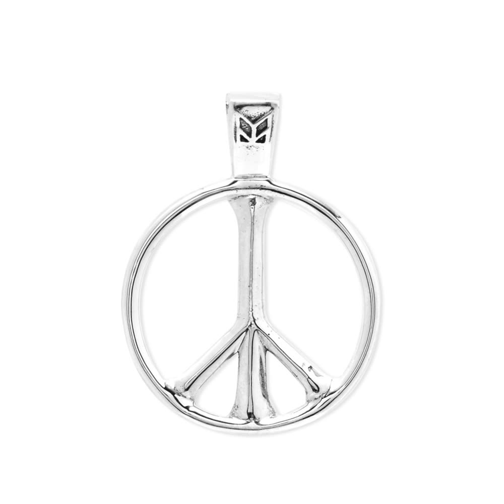 A symbol that was first designed in 1958 by British artist Gerald Holtom for the Campaign for Nuclear Disarmament, the ‘Peace’ motif is the focal point of this Maple pendant. Crafted from 925 sterling silver, the statement piece of jewellery can be hung on a simple ball chain and is signed off with engraved logo branding at the back.

925 Sterling Silver
Engraved Branding