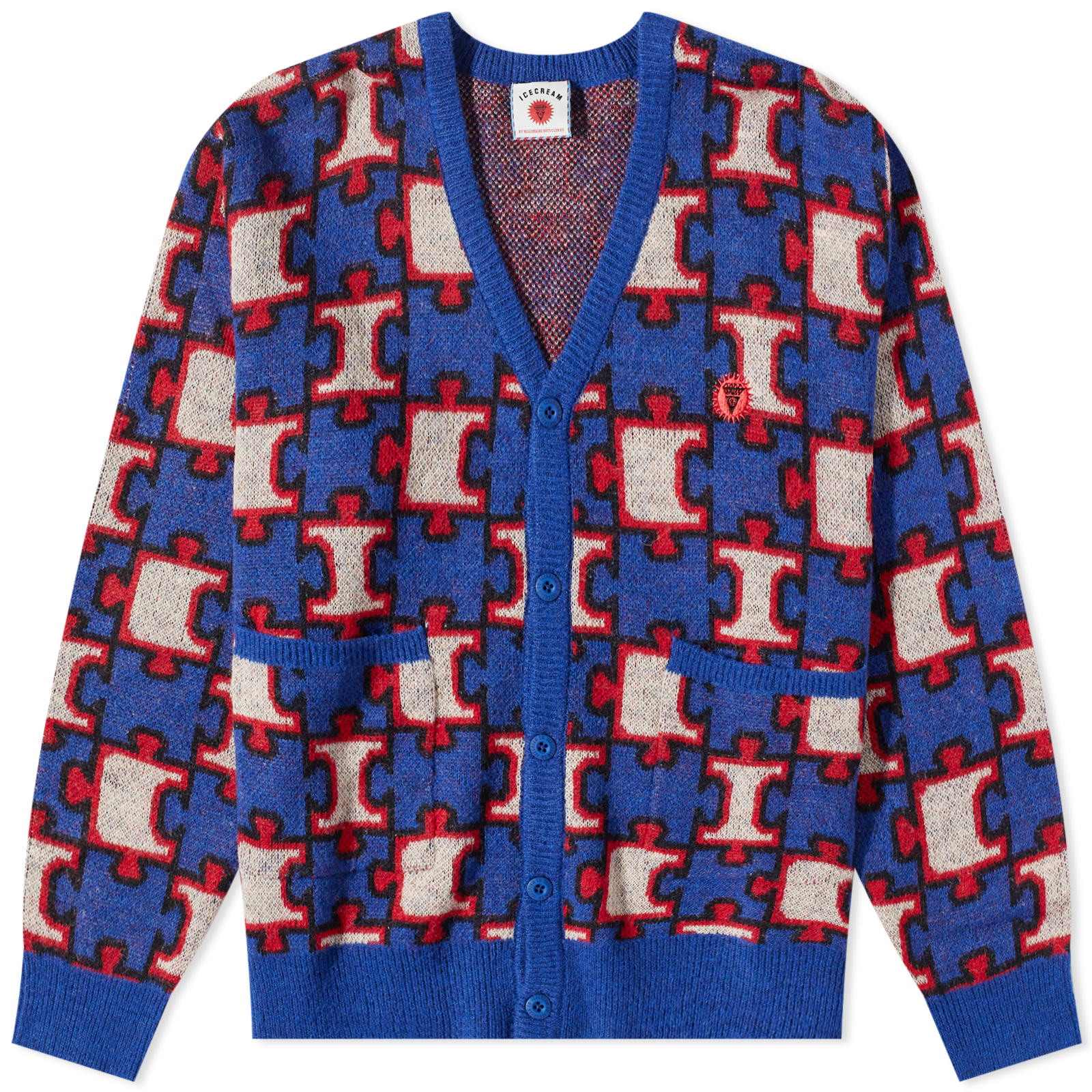 ICECREAM Jigsaw Cardigan Blue END.