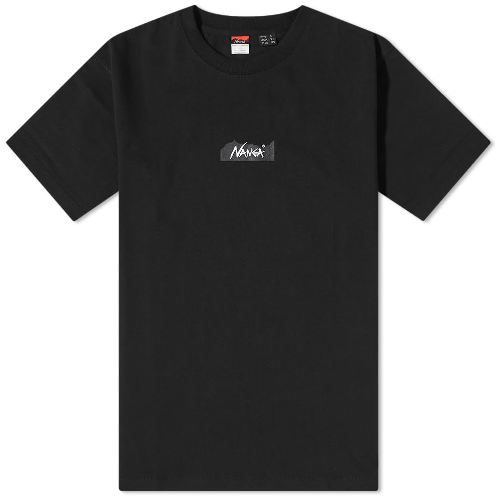 NANGA Eco Mountain Logo Tee Black | END 