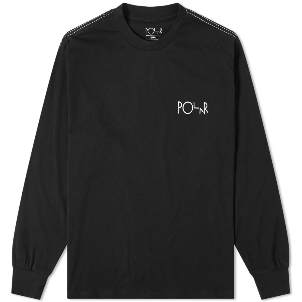 Striving to preserve the street-level authenticity of skating apparel, Polar Skate Co.’s Pontus Alv caters to your casual tee collection, delivering this long sleeved tee in black. Accented with simple branding, the cotton jersey lends itself to layering; while contrasting stitching runs along its shoulders and neckline.

100% Cotton
Printed Branding
Ribbed Crewneck & Cuffs
Made in Portugal
