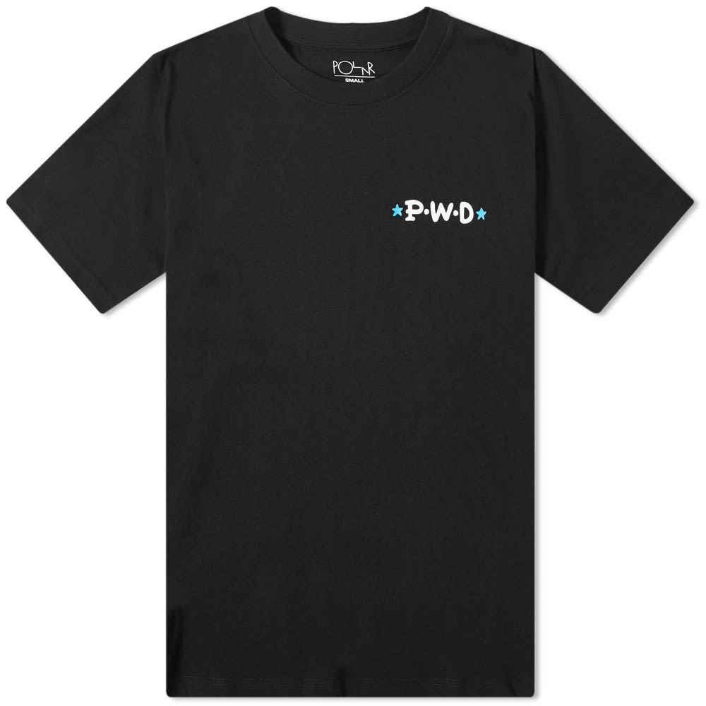 Evoking the ‘90s heyday of skating, Sweden native Jacob Ovgren’s cartoony artwork adorns Polar Skate Co.’s black P.W.D tee. Expertly crafted in Portugal from cotton, the t-shirt’s baggy sleeves, straight cut hem, and ribbed crewneck all combine to provide comfort all year round. 100% CottonRibbed CrewneckJacob Ovgren ArtworkMade in Portugal