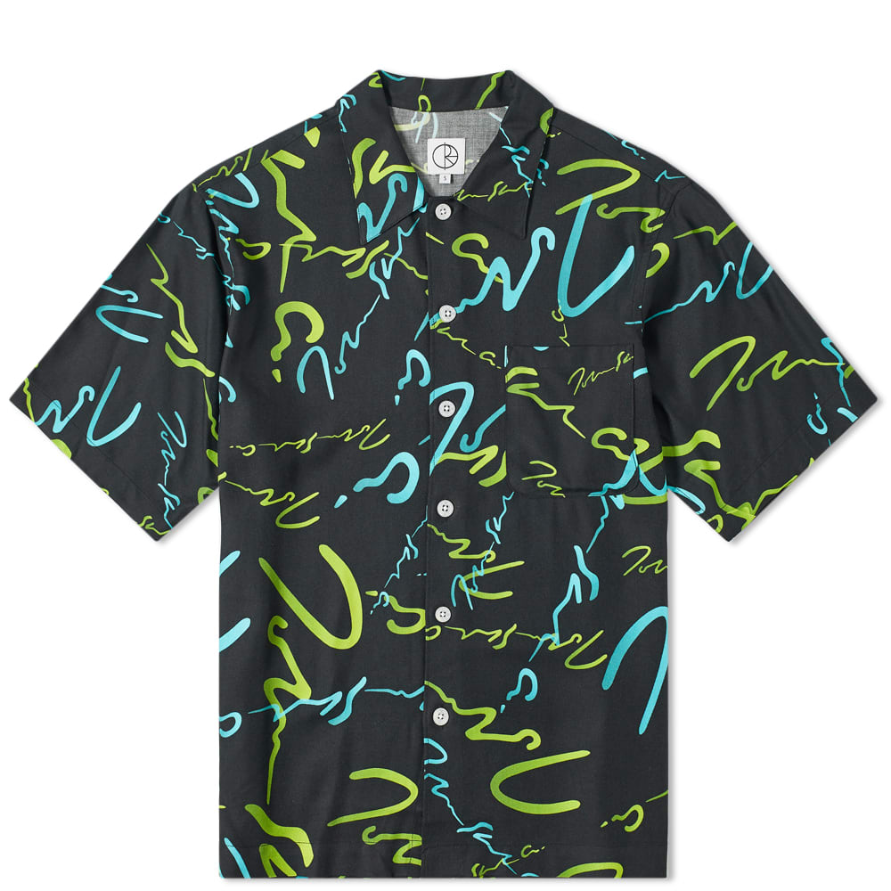 The slouchy skate aesthetic of the ‘90s in Polar Skate Co.’s latest collection is immediately clear. Coupled with a breathable viscose material, a boxy fit, and a straight hem for the ultimate comfy steeze, this signature-covered short sleeved shirt from Scandinavia will get you noticed wherever you go.100% ViscoseCamp CollarButton ClosurePatch PocketStraight HemMade in Portugal