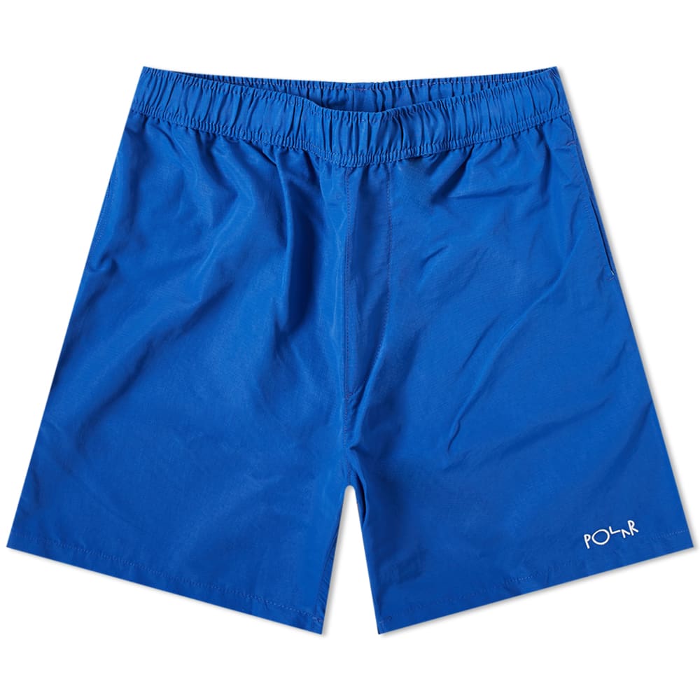 Get your wardrobe summer-ready with Swedish brand Polar Skate Co.’s latest swim shorts. Having removed any interior mesh lining for your comfort, Pontus Arv’s label has utilised quick-drying nylon, an elasticated drawstring waist, and three handy pockets to ensure these royal blue shorts will be a pool-ready essential for years to come.100% NylonElasticated Drawstring Waist2 Side Entry PocketsBack Patch PocketEmbroidered Branding