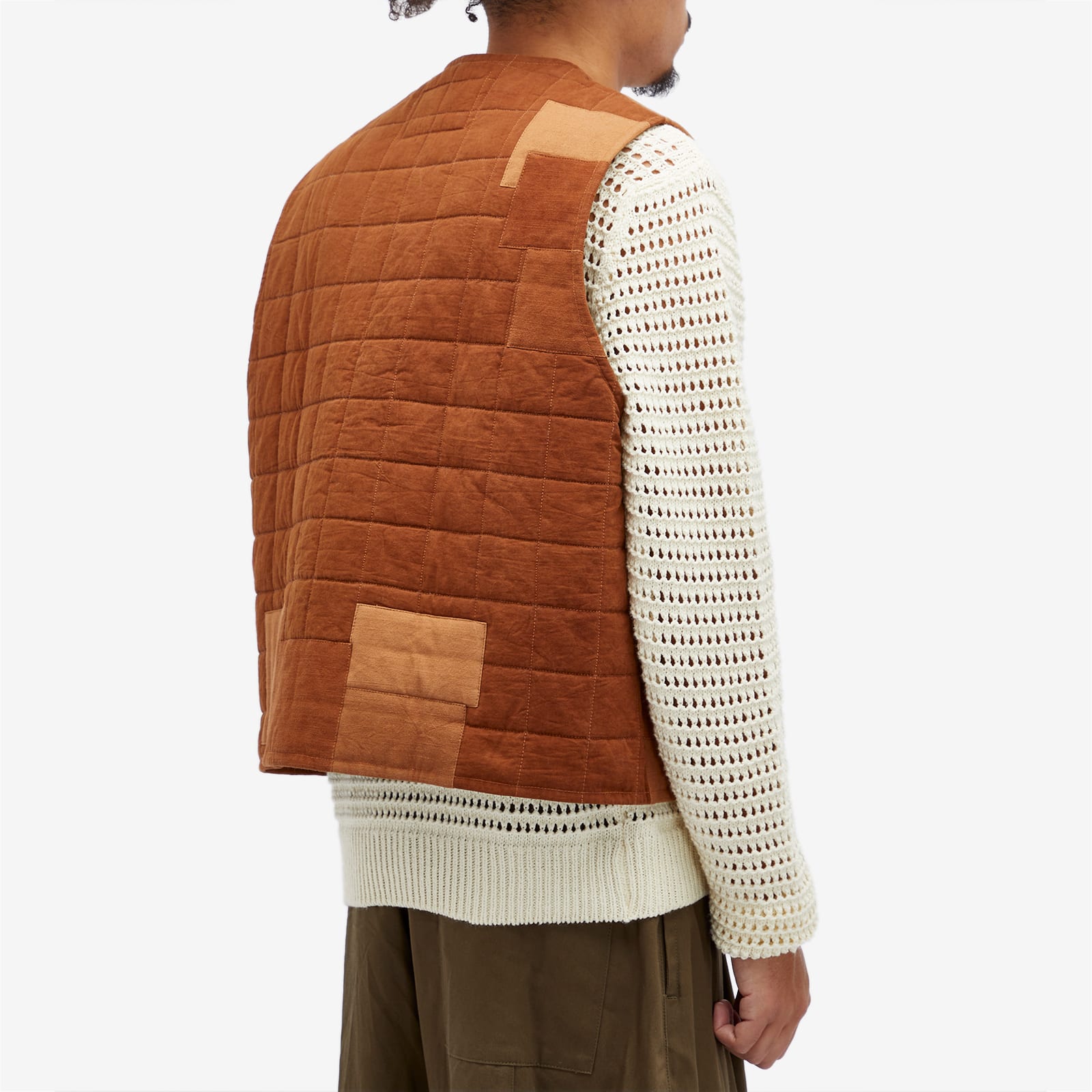 Story mfg. Men's Patchwork Saturn Vest Brown Loved - Curated Menswear