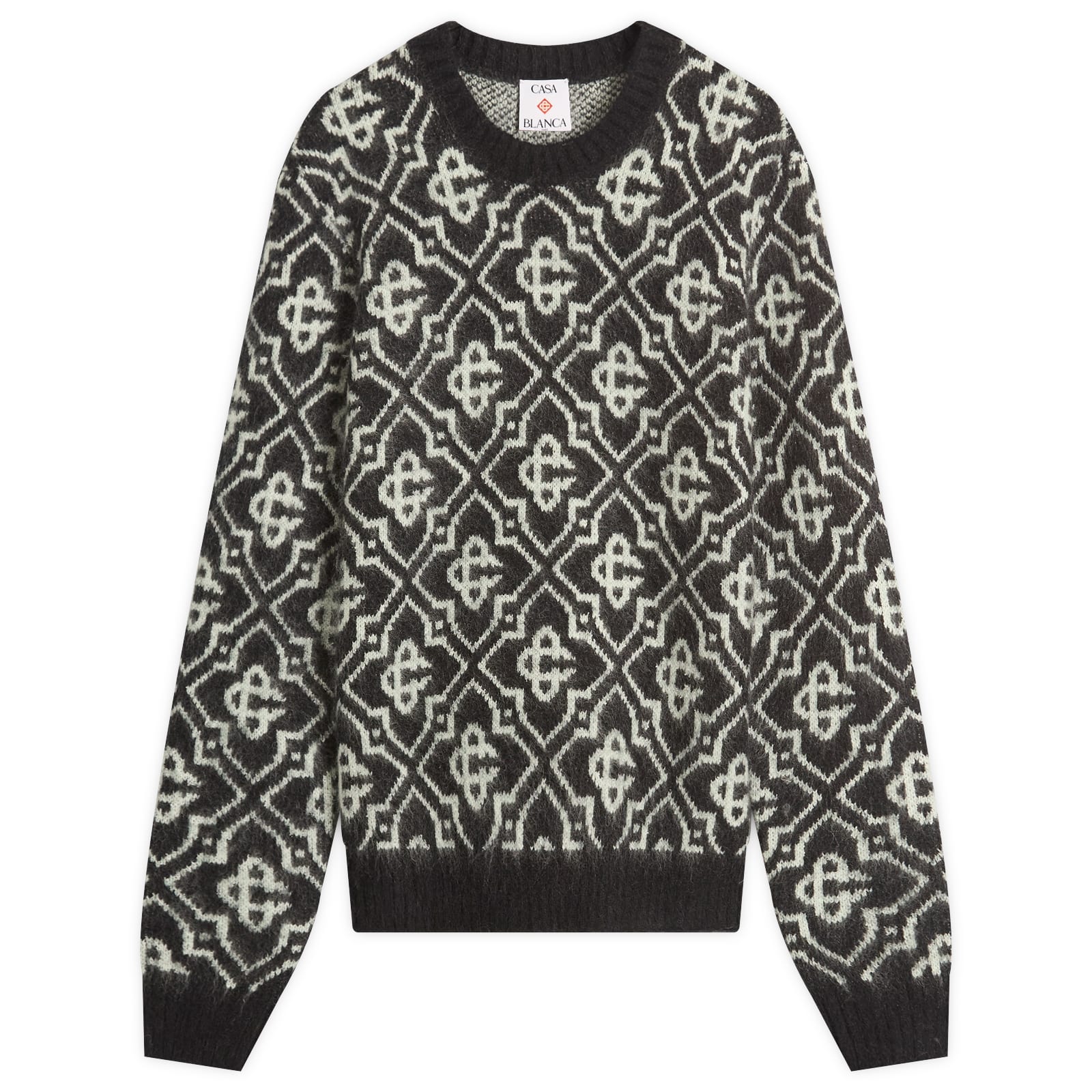 Casablanca Men's Black Monogram Mohair Blend Crew Sweatshirt