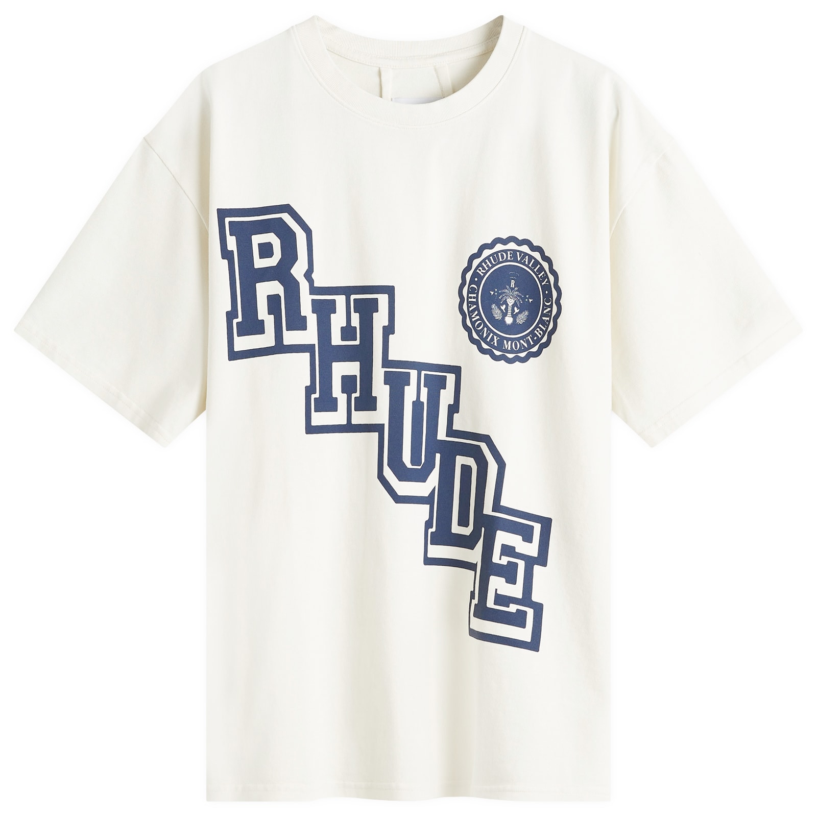 【関税込み】Rhude ブラック 'Rhude' Collegiate Crest Tシャツ Rhude Black Collegiate Crest T-Shirt Rhude