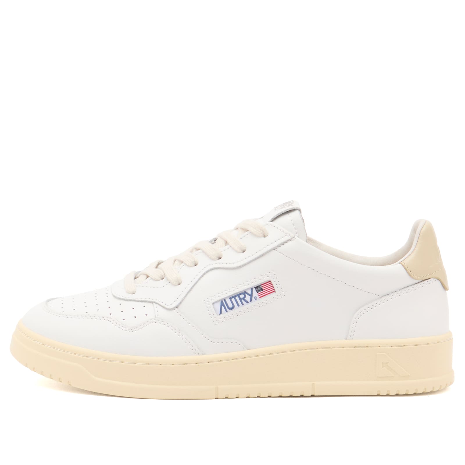 Autry Men's 01 Medalist Low Leather Sneaker Wht/Tidfoam - AULMLL87