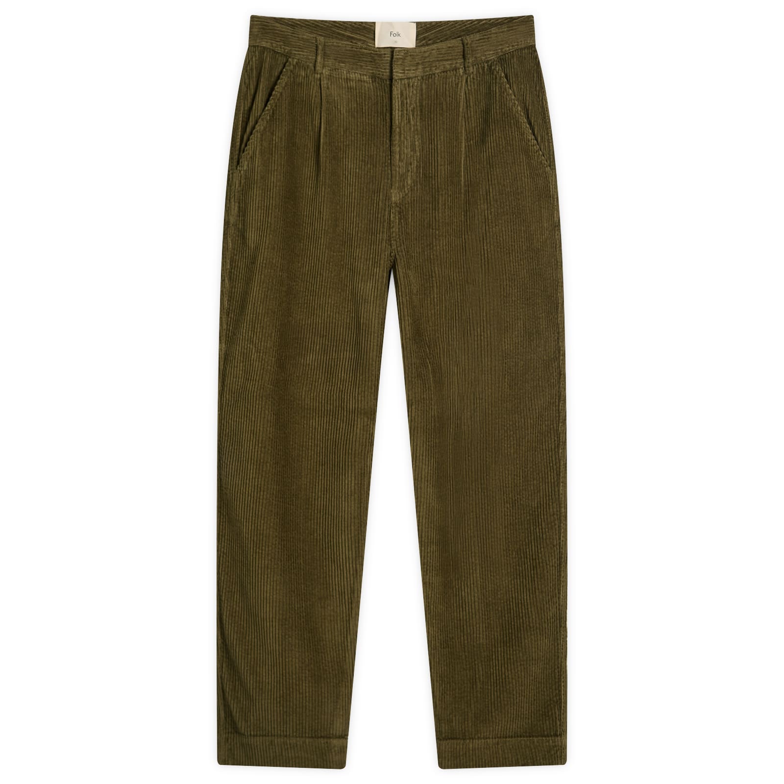 Folk Men's Olive Chunky Cord Signal Pant