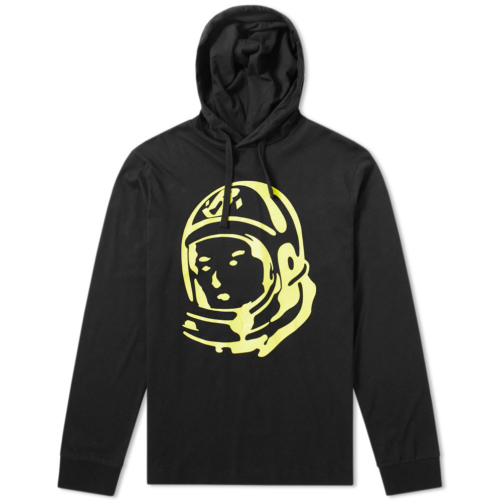 Between Japanese streetwear designer Nigo and music mogul Pharrell Williams, it’s no surprise their creative collaboration the Billionaire Boys Club has been such a success. In a cotton construction, this hooded tee boasts a statement helmet graphic to the front, with a small astronaut tab sitting to the ribbed cuff.

100% Cotton
Ribbed Cuffs
Drawstring Hood
Printed Helmet Graphic
Astronaut Tab to Cuff/li>