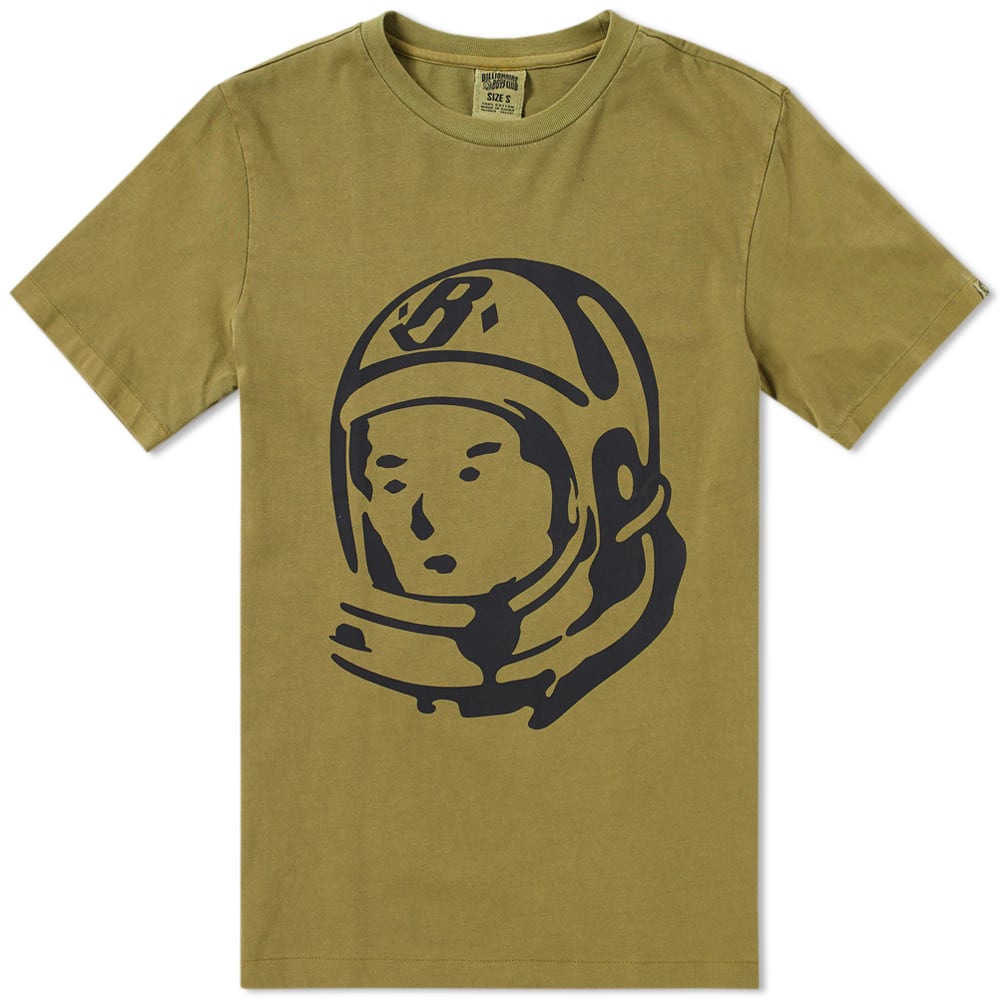 Between Japanese streetwear designer Nigo and music mogul Pharrell Williams, it’s no surprise their creative collaboration the Billionaire Boys Club has been such a success. Overdyed for a unique finish to each garment, this cotton military tee features a complementing helmet graphic to the front and the BBC signature logo at the back, finished with a simple crewneck and branded tab to the sleeve.

100% Cotton
Overdyed
Helmet Graphic to Front
Ribbed Crewneck
Printed Logo at Back
Astronaut Tab at Sleeve