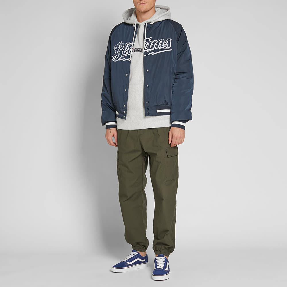 Champion x Beams Nylon Varsity Jacket Navy | END.