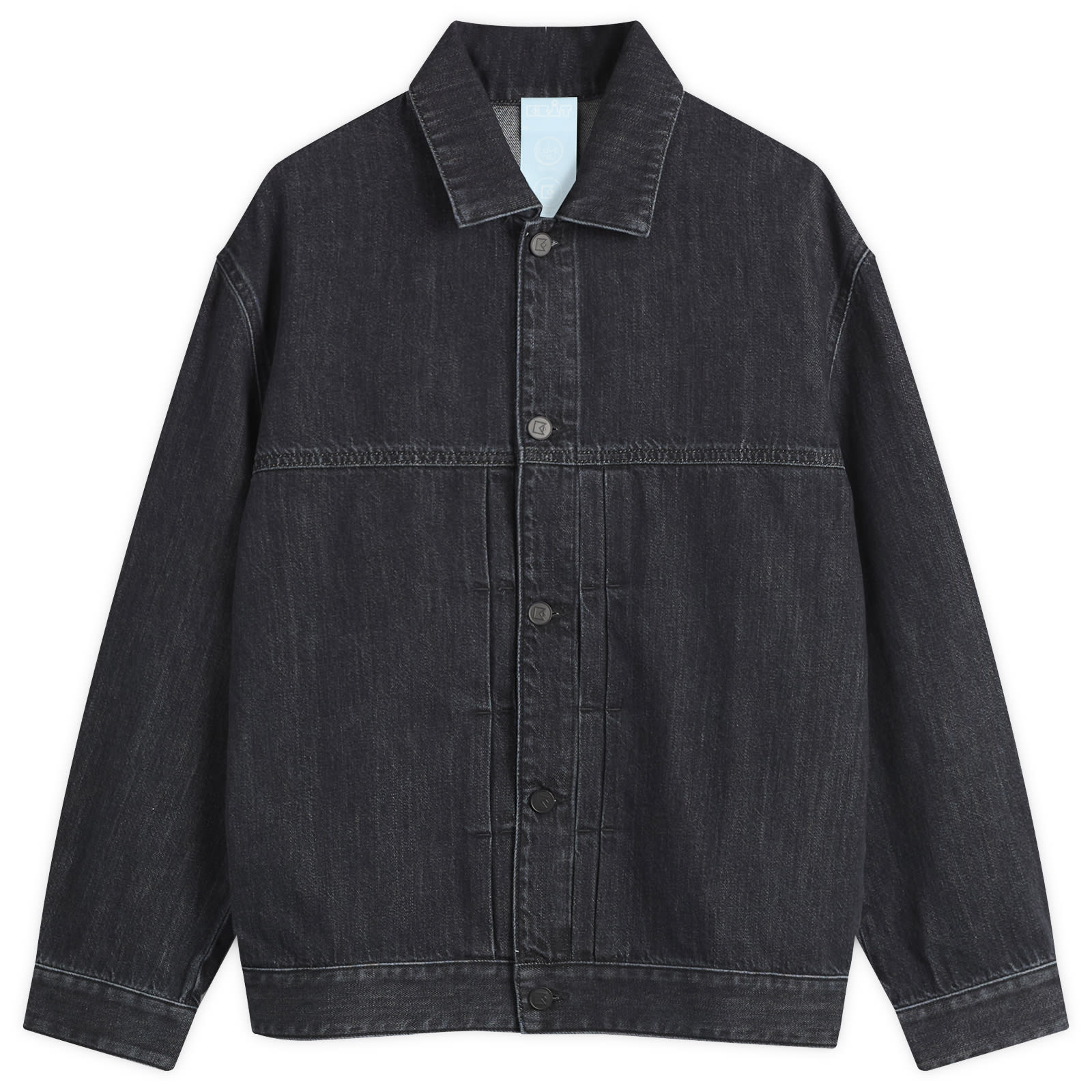 EBIT Denim Jacket with Octagon Patch Black