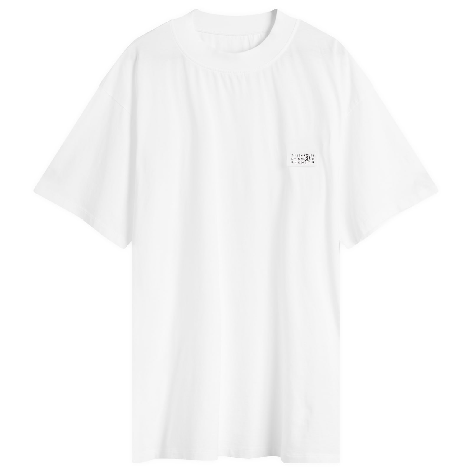 MM6 Maison Margiela Women's Oversized Small Logo T-Shirt in Optic White, Size Large
