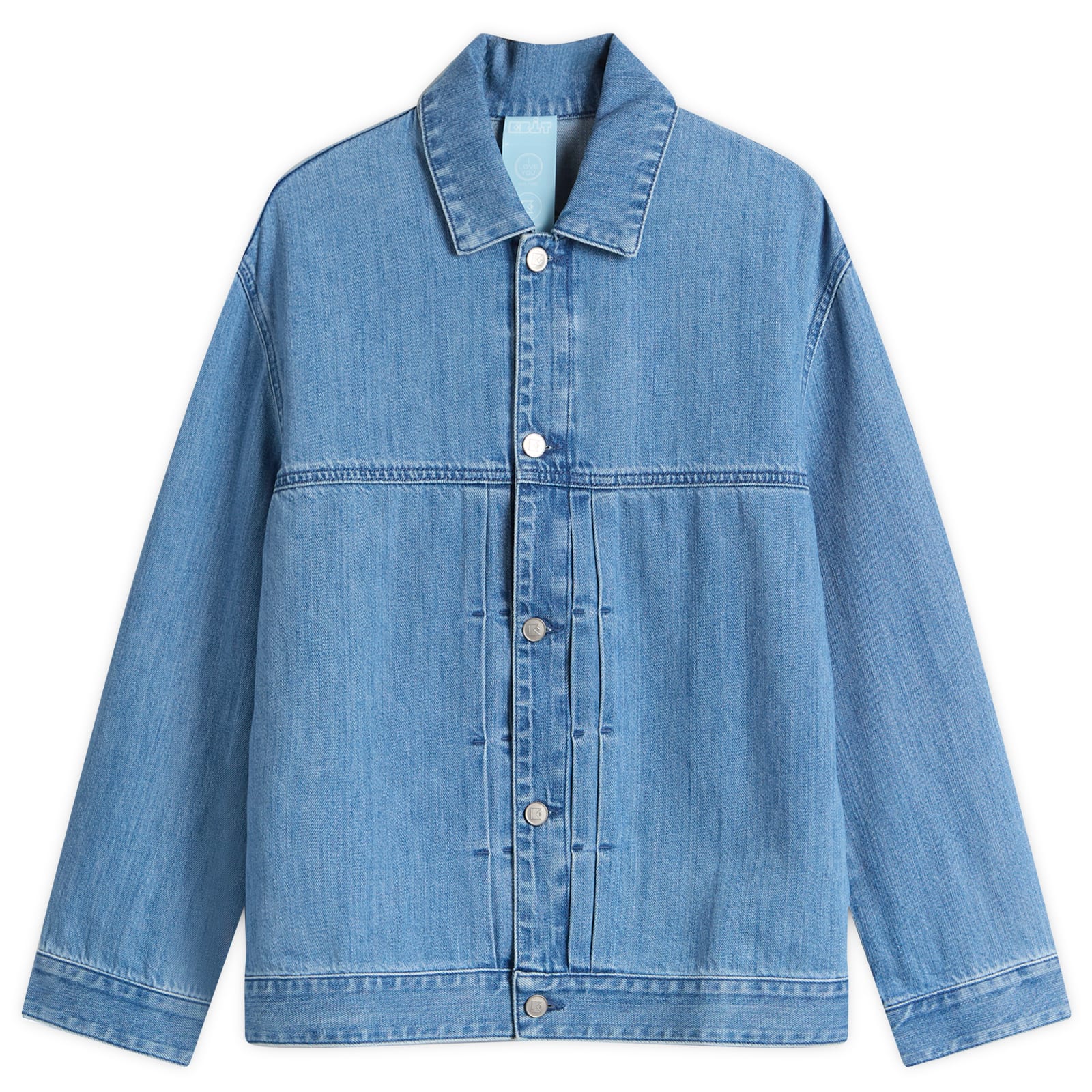 EBIT Denim Jacket with Octagon Patch Blue