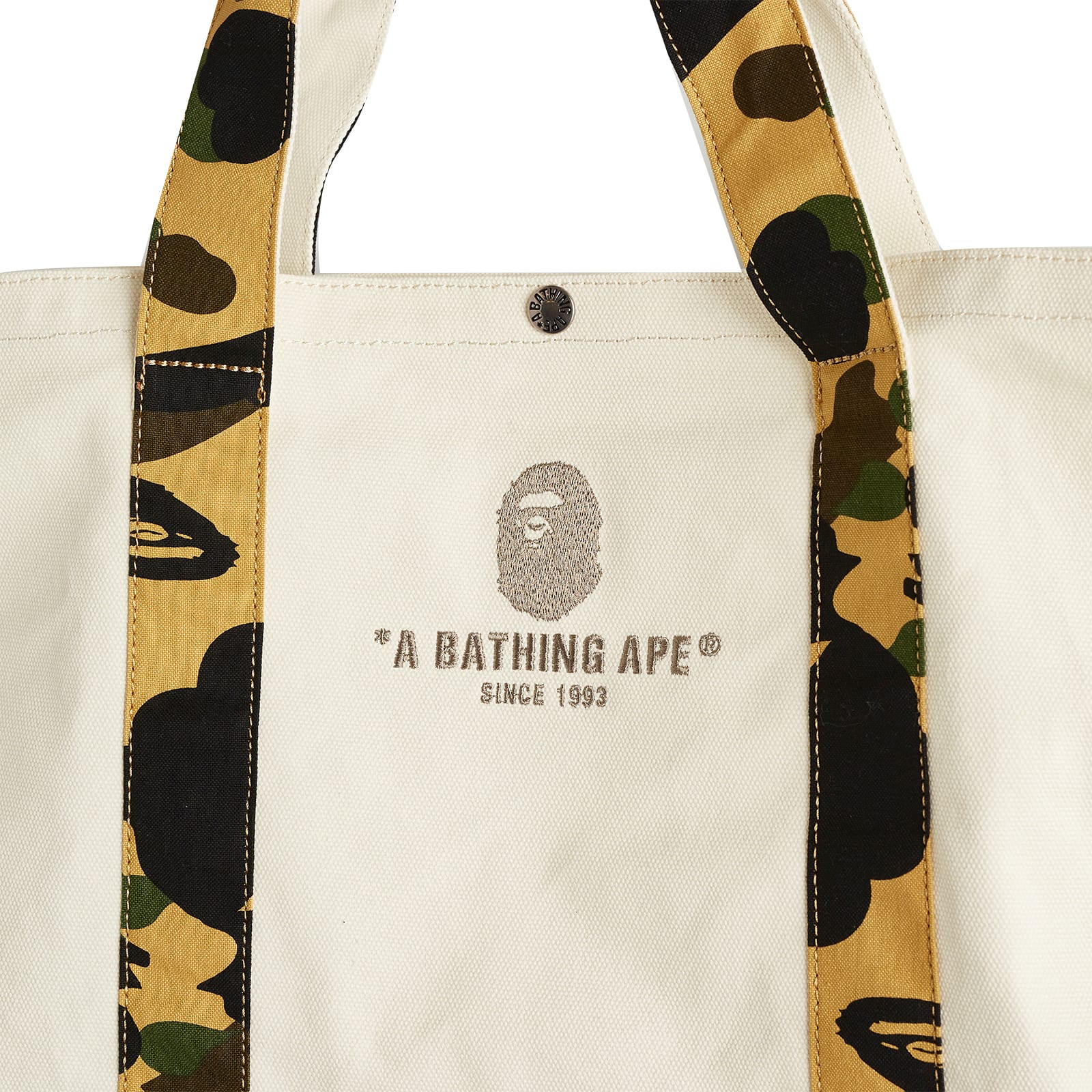 A Bathing Ape Men's 1St Camo Tote Bag Ecru - Curated Menswear