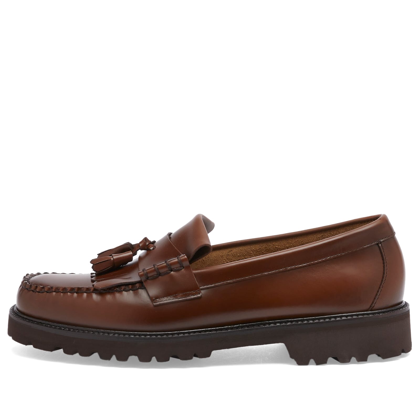 Bass Weejuns Men's Layton II 90s Kiltie Loafer Mid Brown Leather