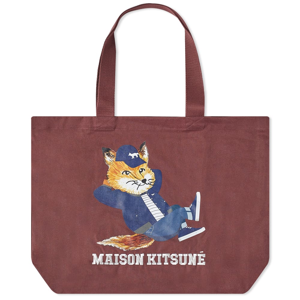 ☆関税込☆Maison Kitsune★Frenchie Dressed Fox Tote Bag Wine Maison Kitsune Dressed Fox Tote Bag Wine | END. (US)