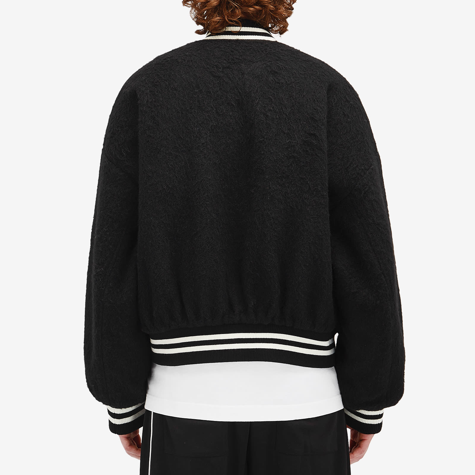 Cole Buxton Men's Wool Bomber Jacket Black | AW24WBM400-000
