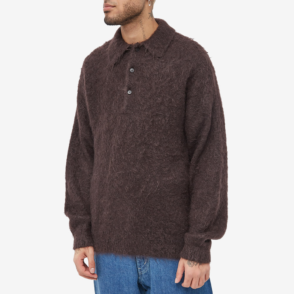Auralee Long Sleeve Brushed Mohair Polo Dark Brown END. (AU)