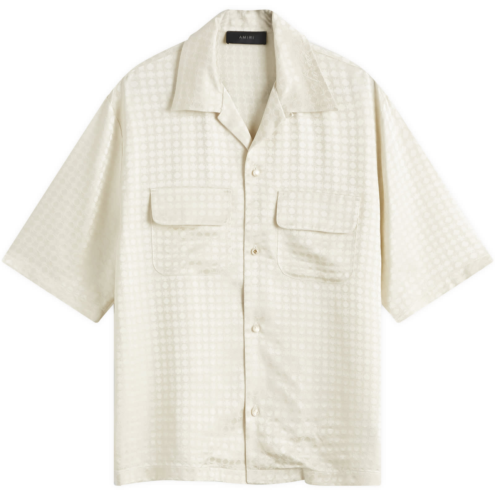 Tシャツ・カットソー AMIRI MA QUAD JACQUARD CAMP SHIRT (AMSTCA1070 ALABASTER) AMIRI MA Quad Jacquard Camp Shirt | Nordstrom