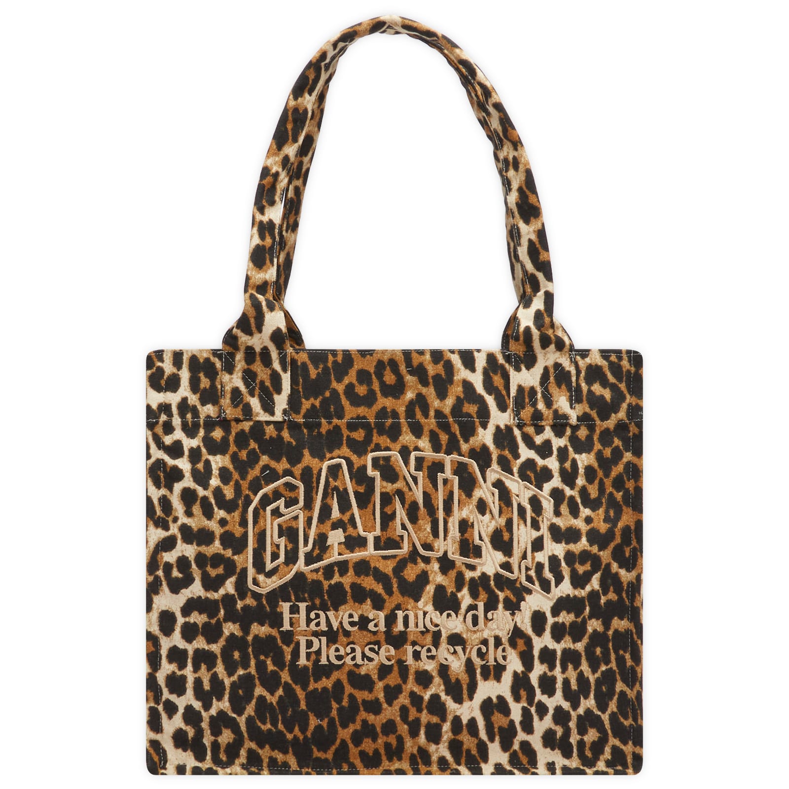 トートバッグ Ganni FW25 BORSA TOTE LEOPARDATA (A5807 943) Leopard Leopard Large Tote | GANNI US