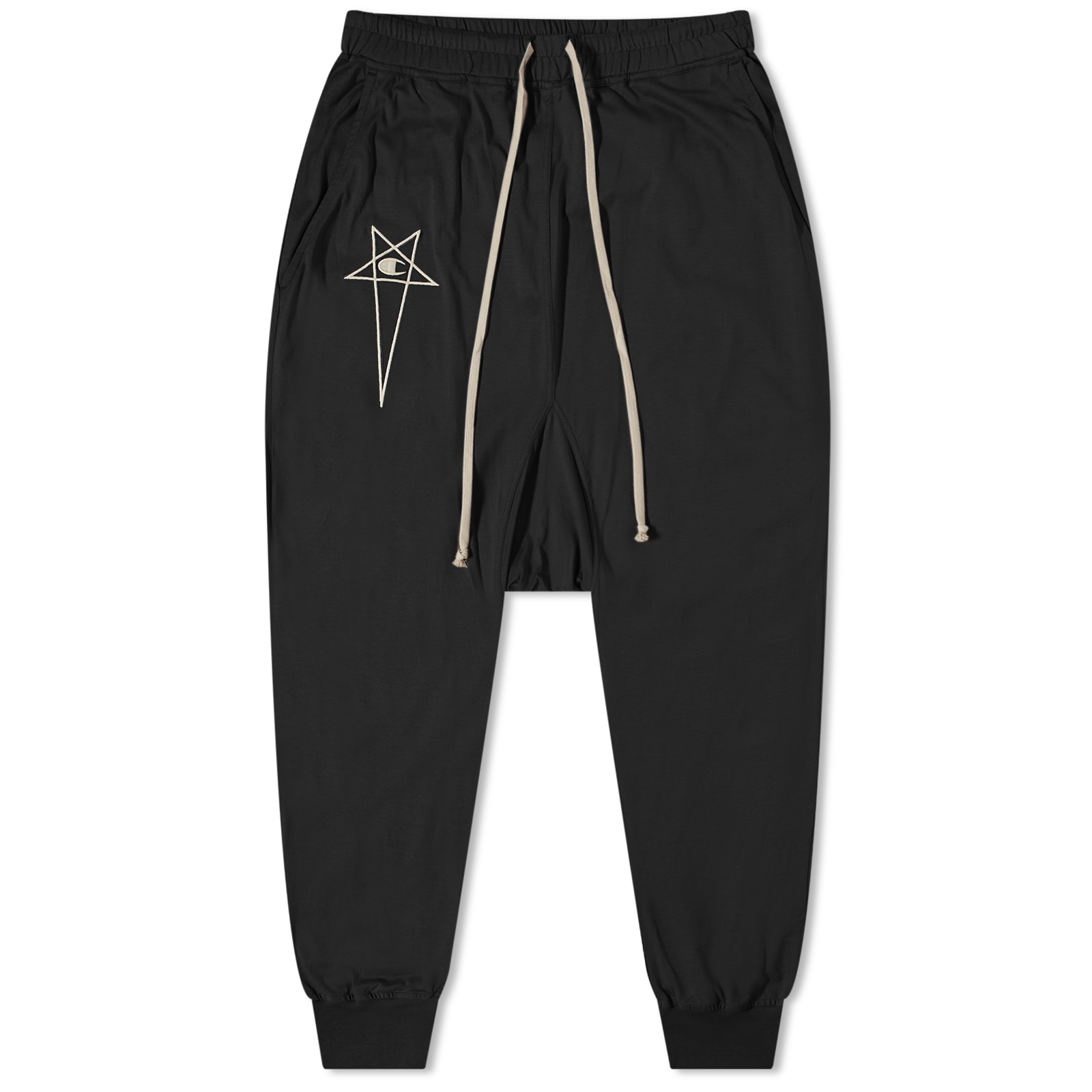 パンツ RICK OWENS x CHAMPION DRAWSTRING JOGGER Rick Owens x Champion Prisoner Drawstring Jogger Black | END