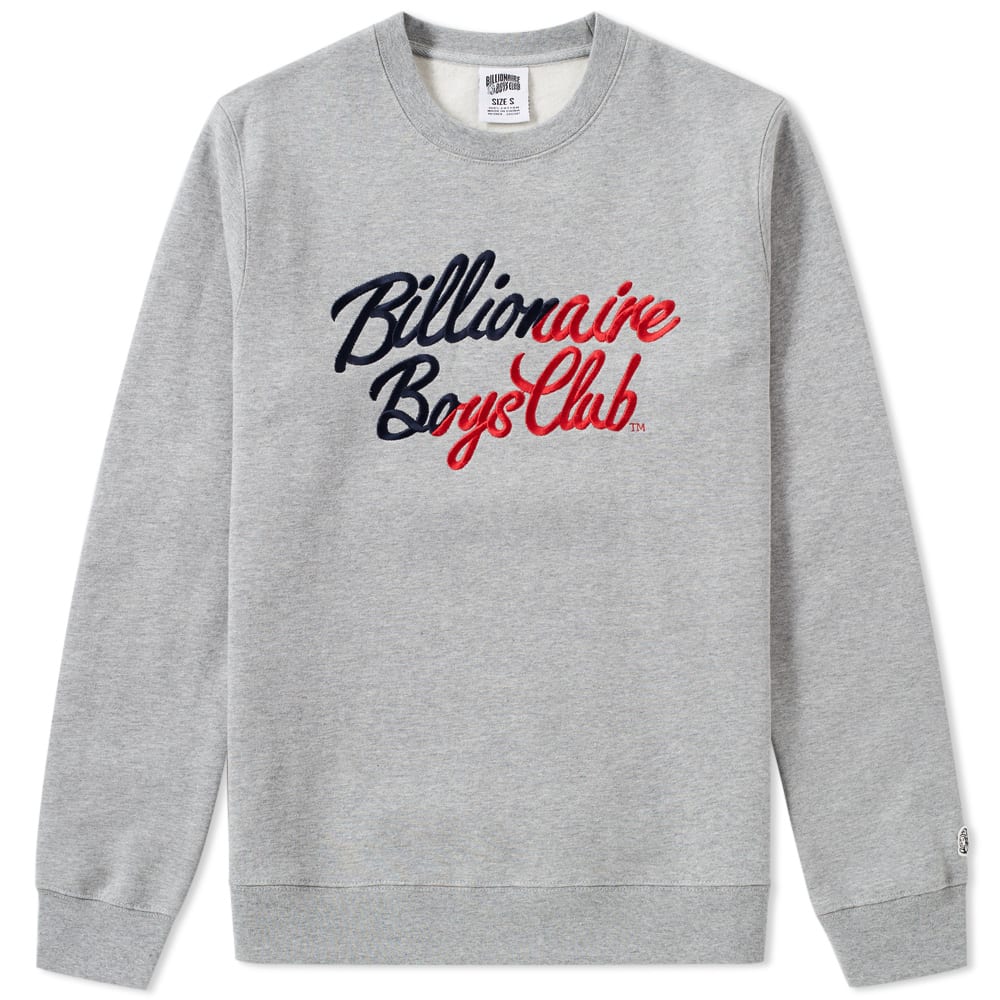 Renowned for graphic-emblazoned streetwear, Japanese outfit Billionaire Boys Club deliver a variety of bold branding to wardrobe essentials. The Club Script Logo Crew is constructed from a cotton jersey and features a handwritten-like typography to the chest, embroidered with a two-tone appearance. Proceedings are finished off neatly with a ribbed crew neck, cuffs and hem. 

100% Cotton
Embroidered Logo To Chest
Woven Branded Tab To Sleeve
Ribbed Crew Neck, Cuffs & Hem