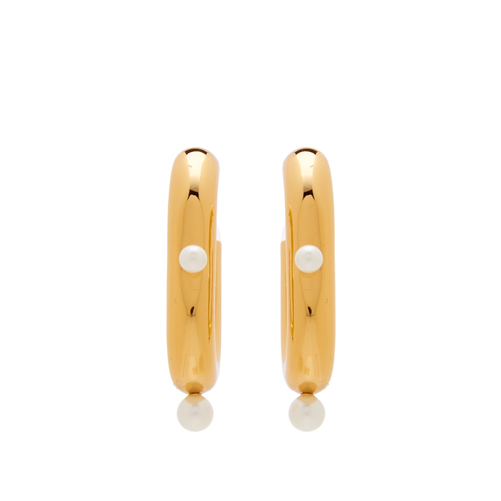 Paco Rabanne XL Link Hoop Earrings Gold &Pearl END.