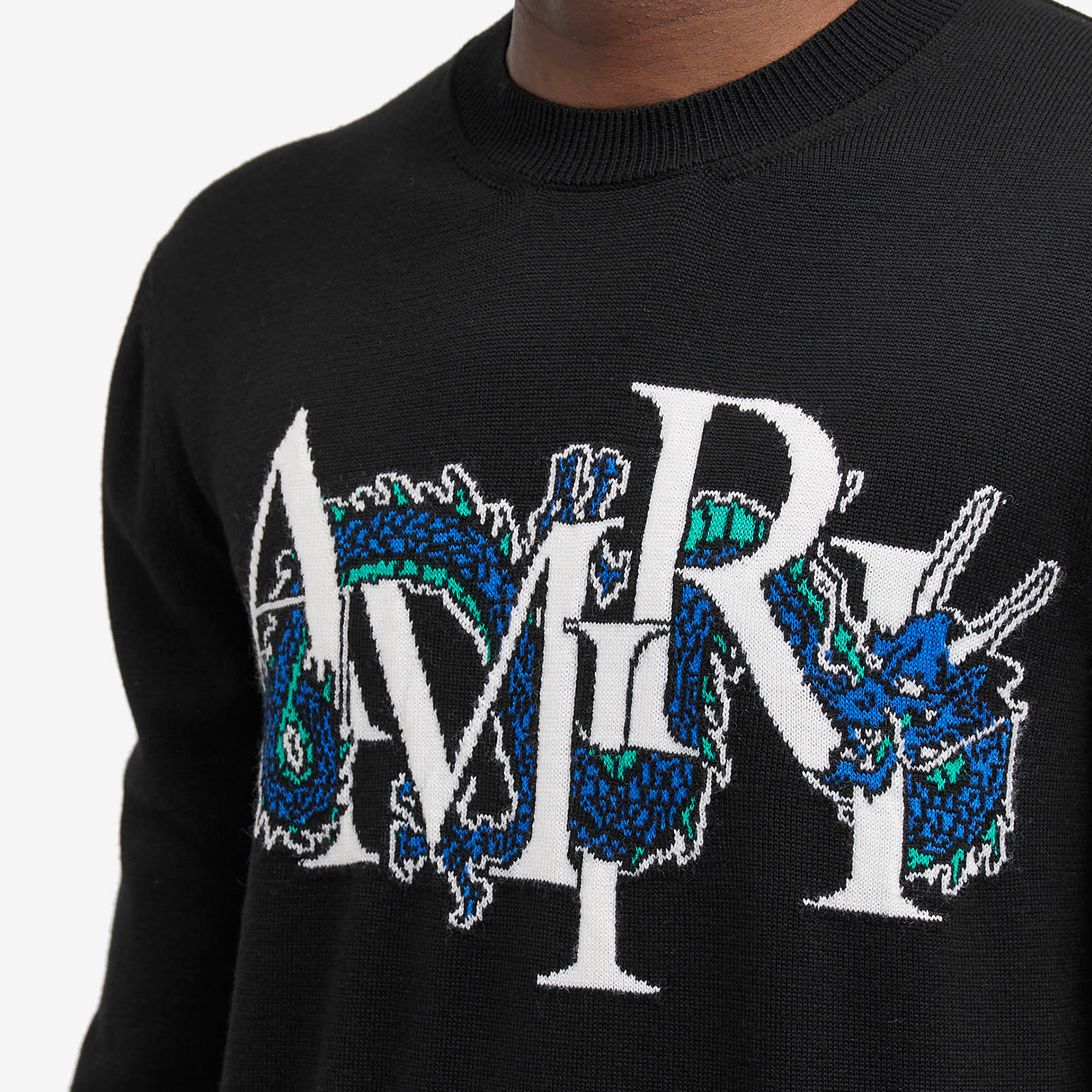 AMIRI Men's CNY Dragon Crew Sweater Black | PS24MKL033-BLK | FOOTY.COM