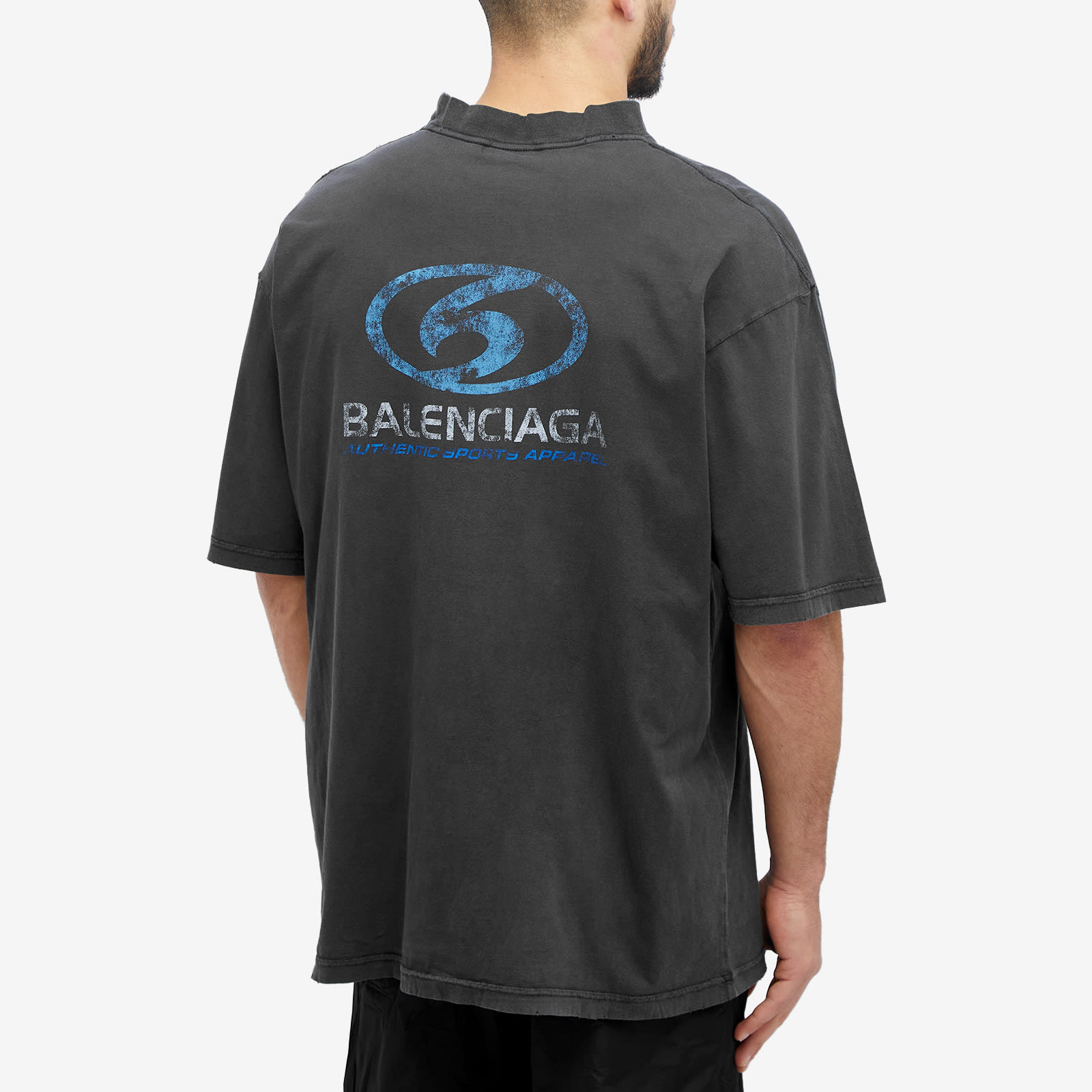 【Balenciaga】TSHIRT SURFER THIN JERSEY◆764235TPVM3 Balenciaga Surf Logo Tee White & Light Blue | END. (US)