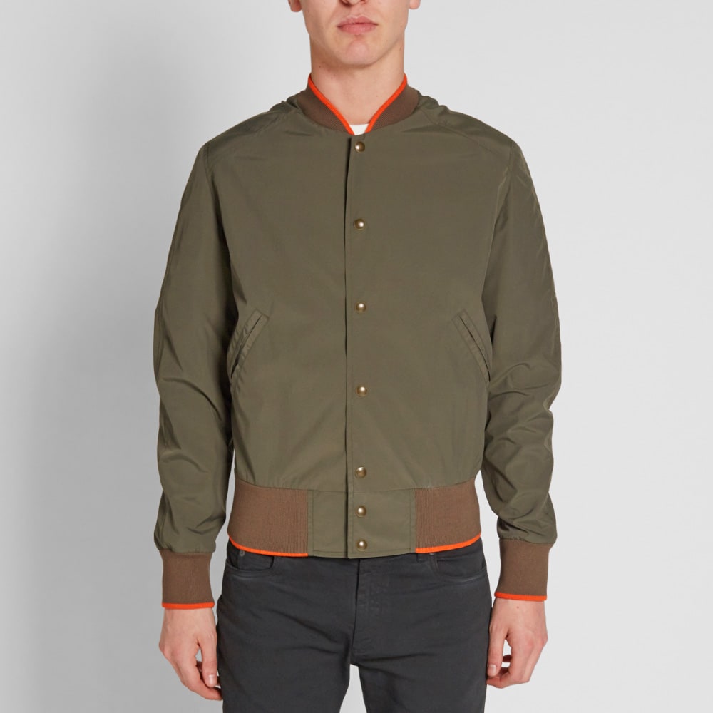 olive green varsity jacket