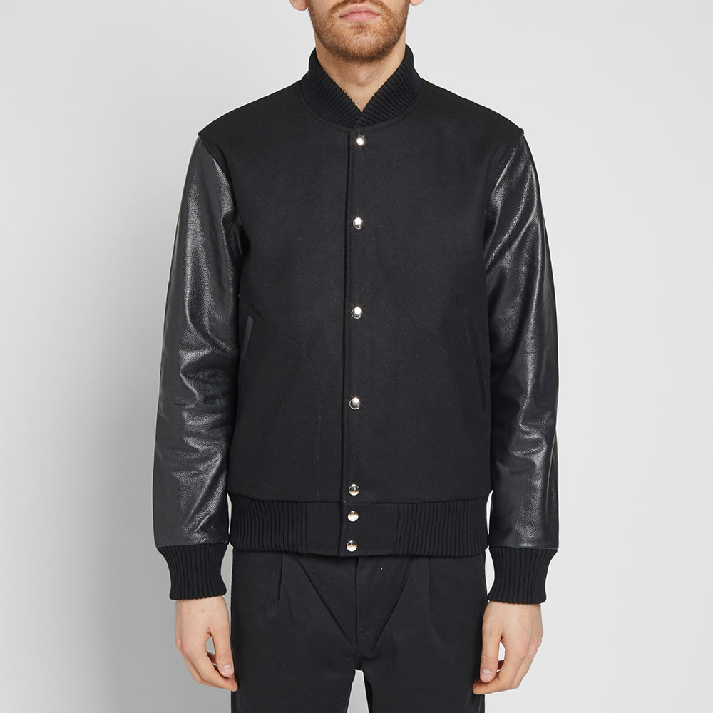 mki black classic varsity jacket