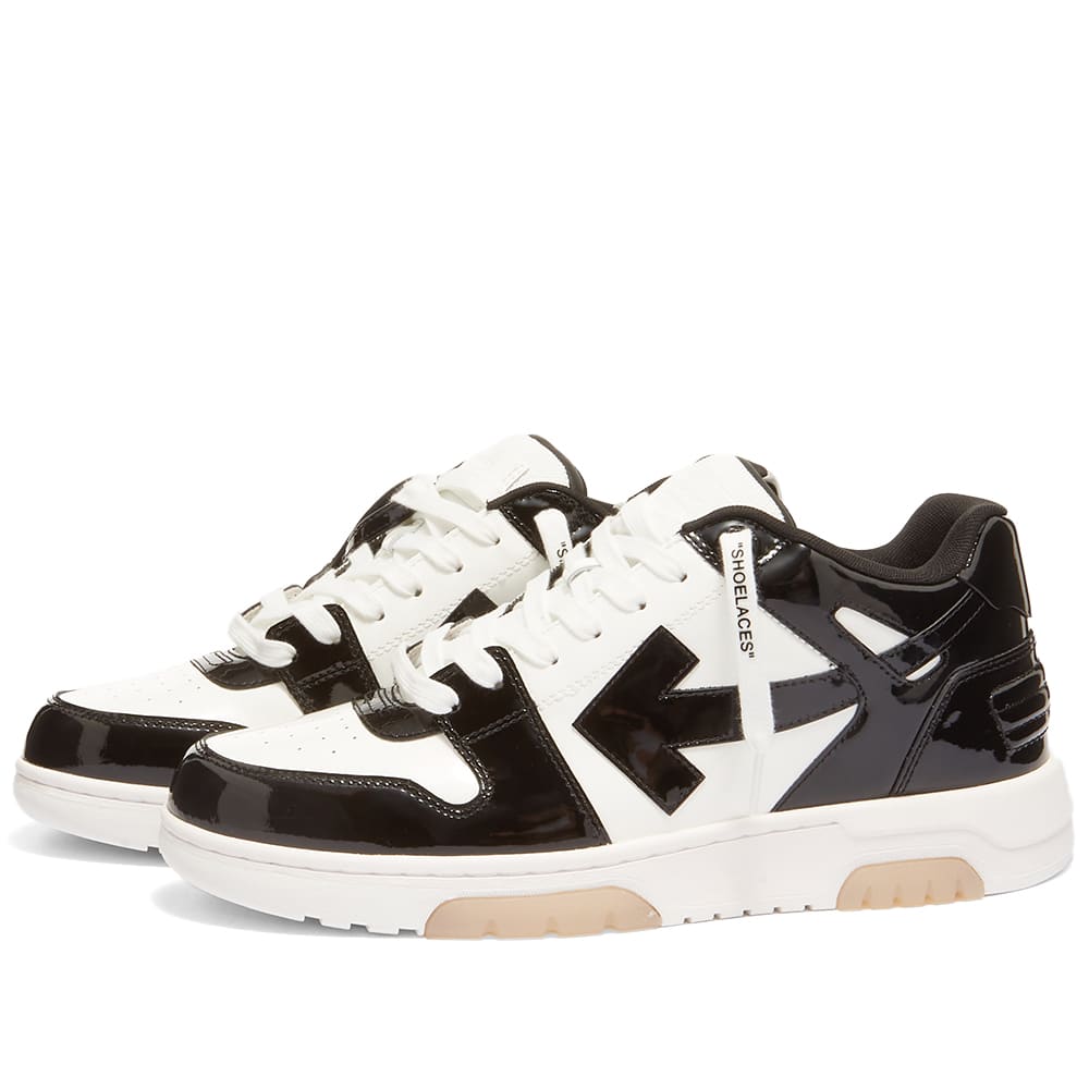 OFF-WHITE | OOO OUT OF OFFICE PATENT LEATHER SNEAKERS 白×黒 Off-White Out Of Office Patent Sneaker White Black | END. (AT)