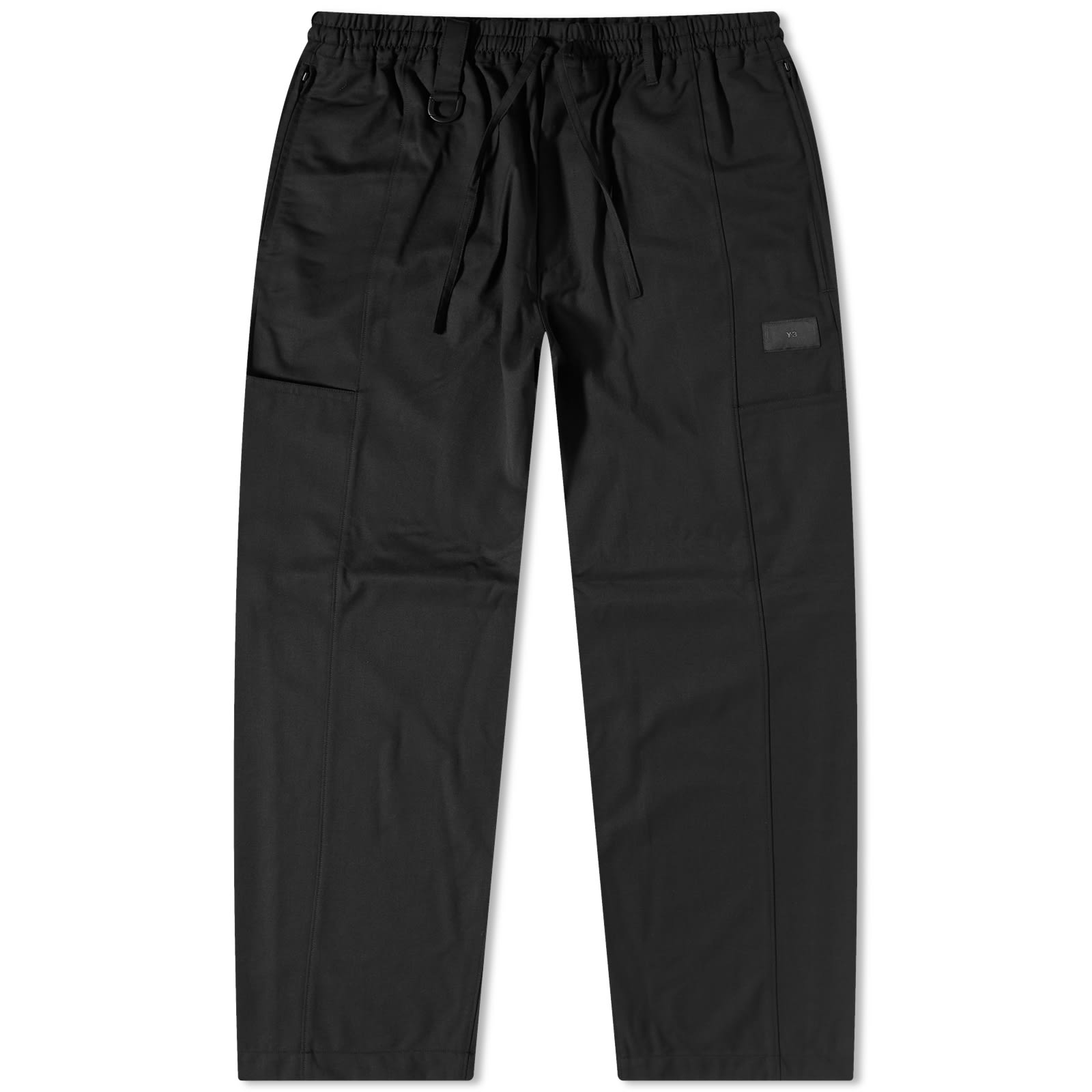 Y3 Refined Wool Straight Leg Pant Black END.
