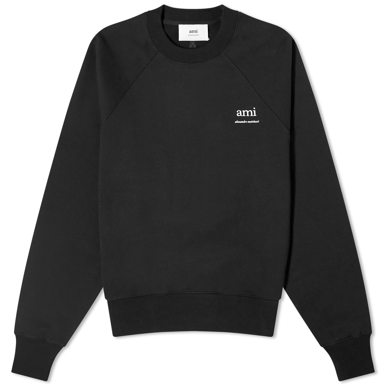 AMI｜CREWNECKS (USW024 747 001) AMI Paris Logo Crew Sweatshirt Black | END. (US)